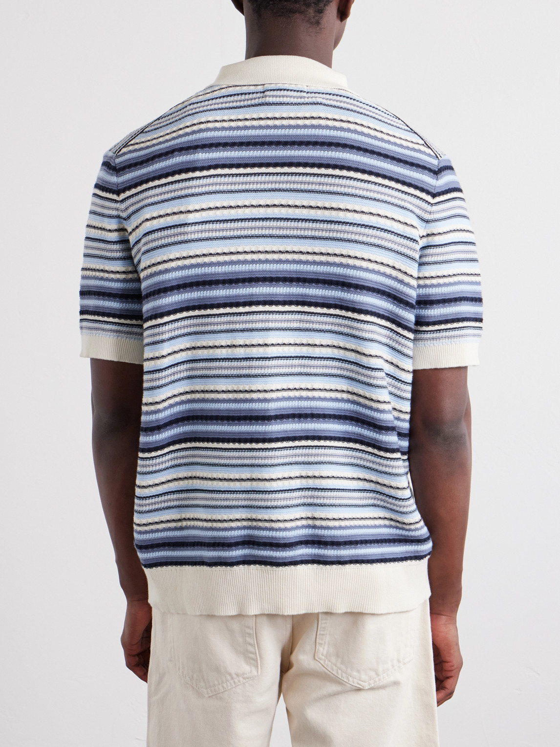 Nolan Striped Organic Cotton Polo Shirt