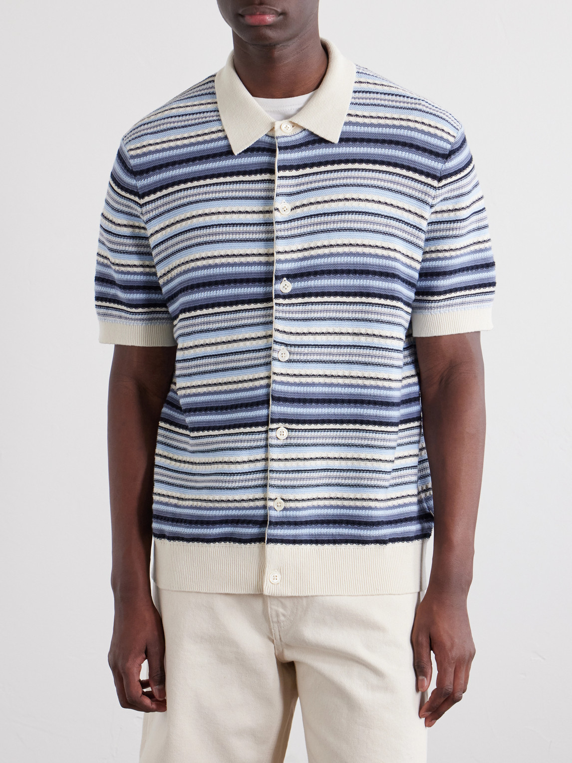 Nolan Striped Organic Cotton Polo Shirt