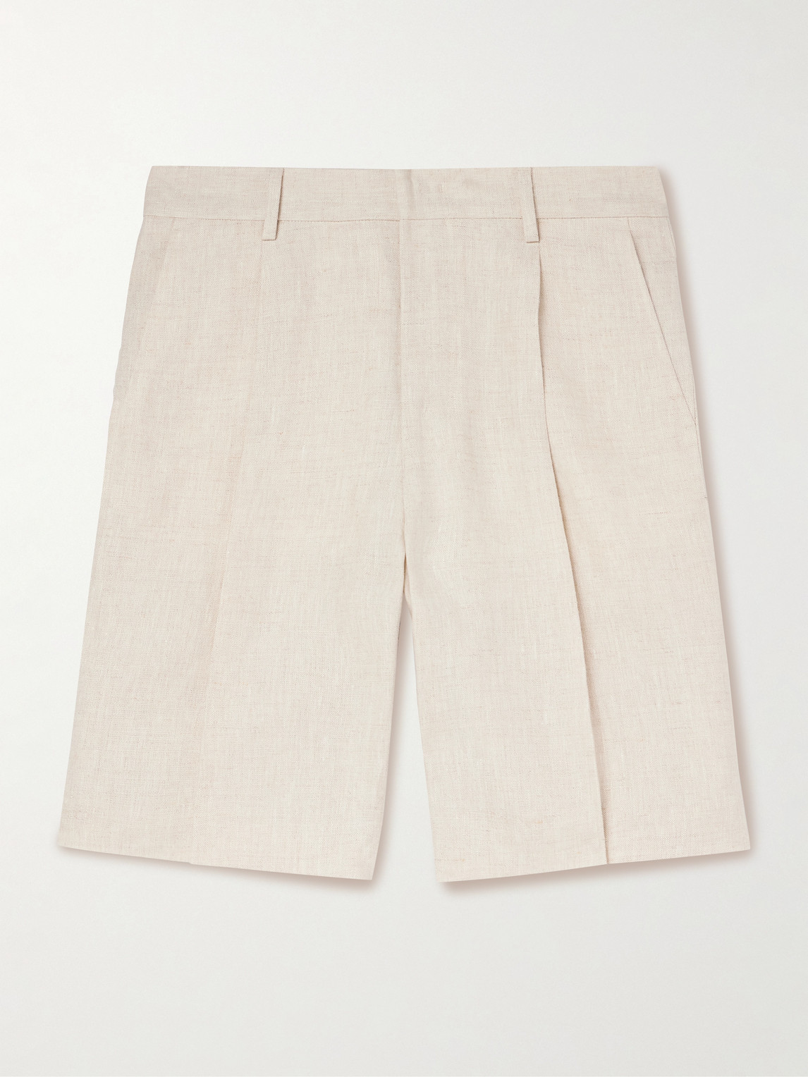 Nn07 Kay 1454 Straight-leg Pleated Linen Shorts In Neutral