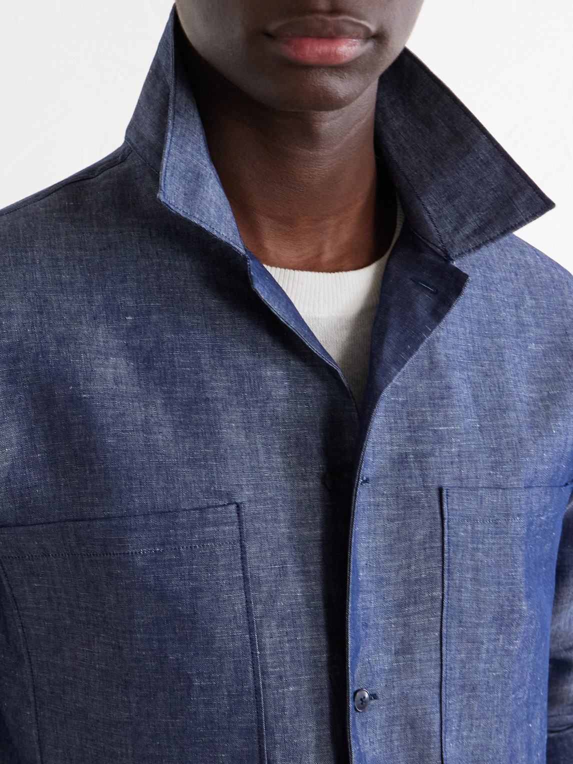 Rob Cotton And Linen-Blend Chambray Shirt