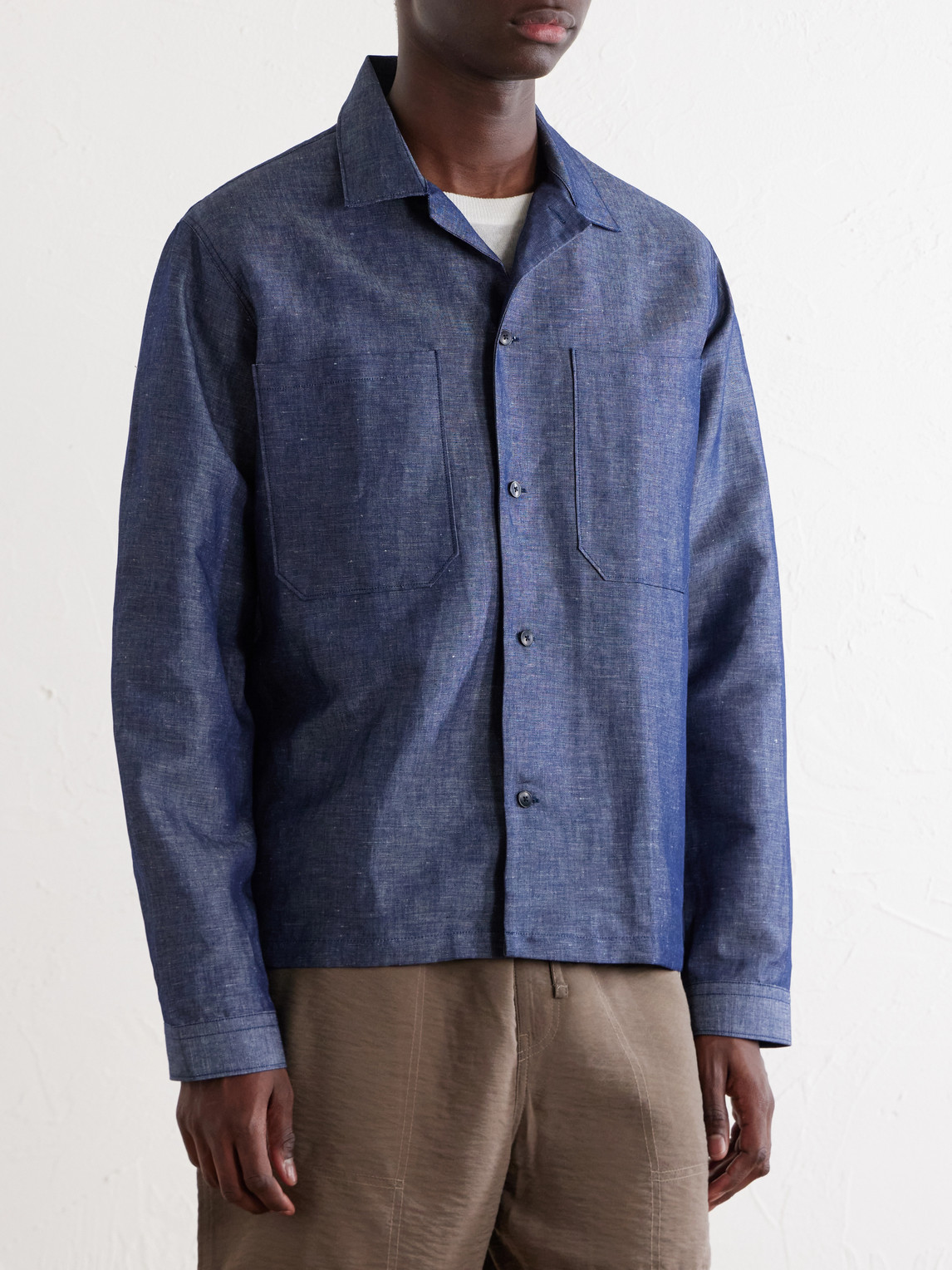 Rob Cotton And Linen-Blend Chambray Shirt
