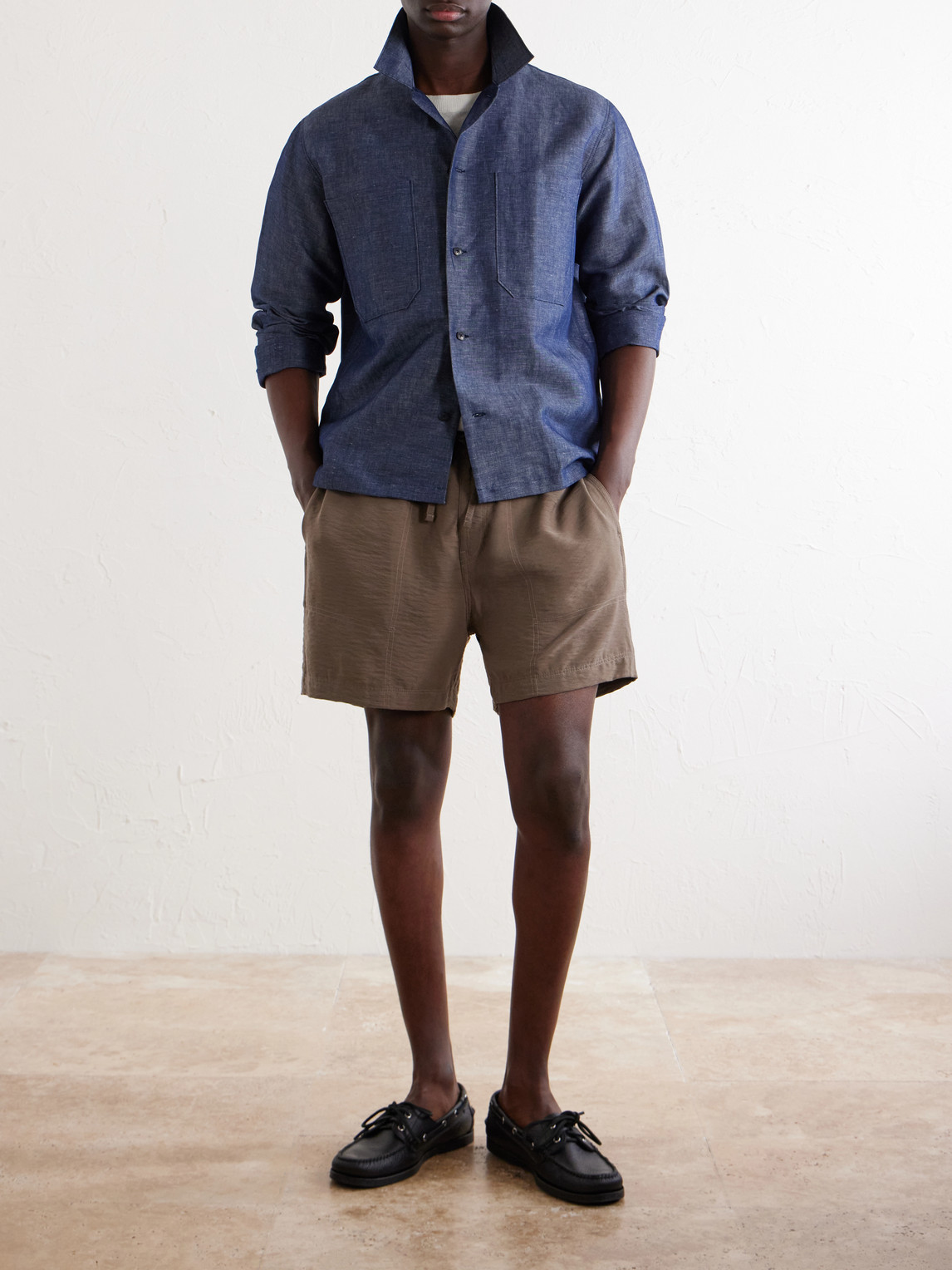 Rob Cotton And Linen-Blend Chambray Shirt
