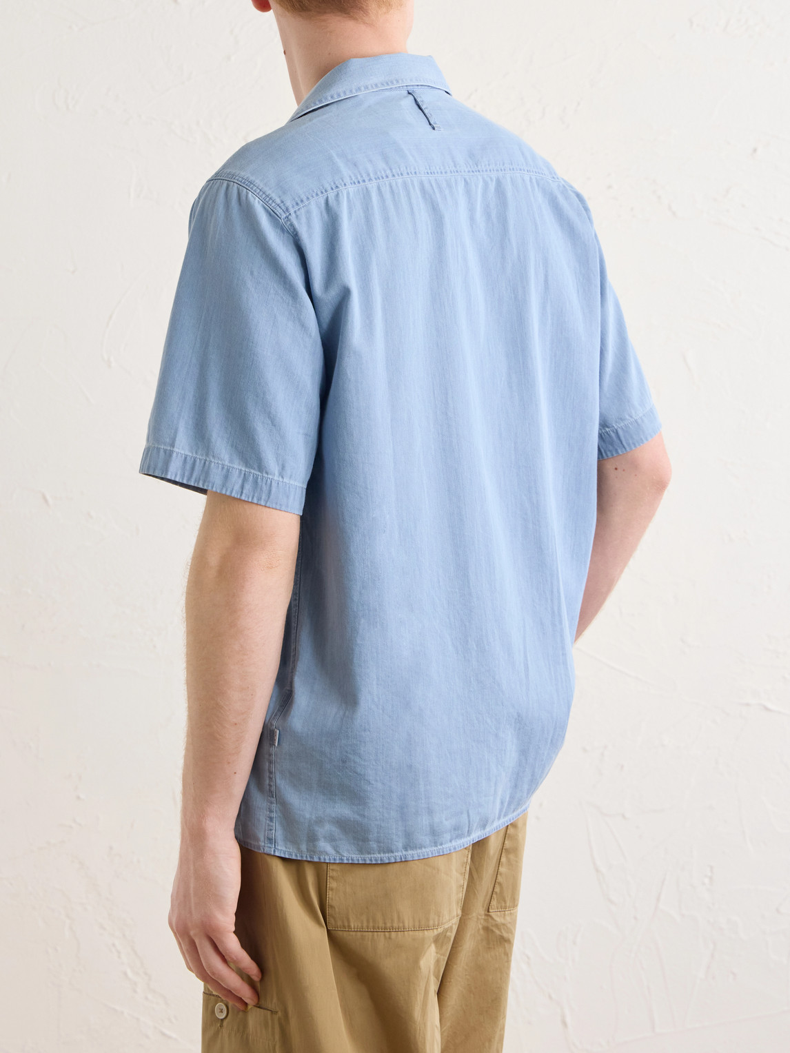 Julio Ss 5765 Camp-Collar Cotton Chambray Shirt