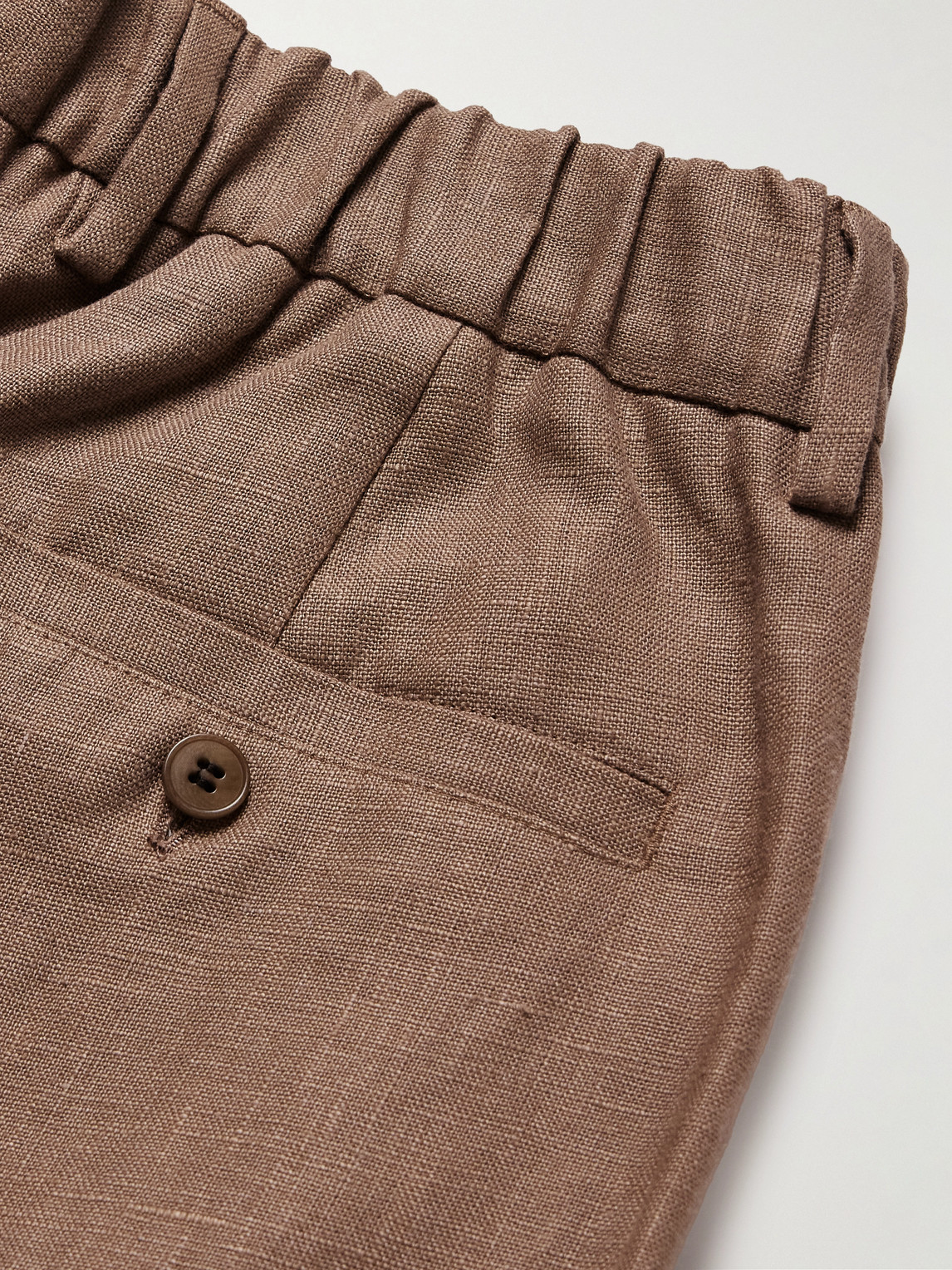 Kay 1454 Straight-Leg Pleated Linen Trousers