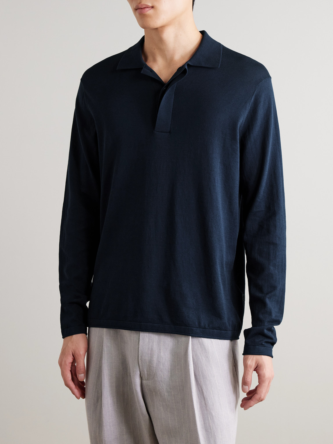 Sammy 60047 Cotton And Silk-Blend Polo Shirt