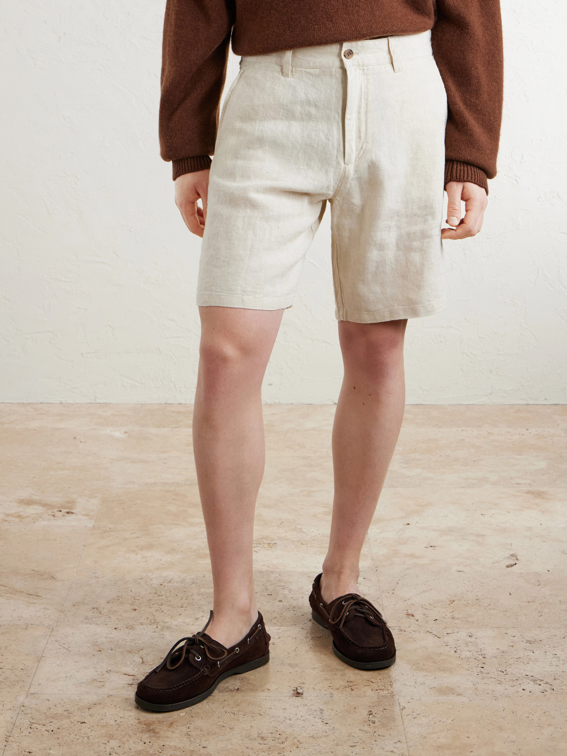  Nn07 - Aden 1454 Straight-leg Linen Shorts - Men - Neutrals - Uk/us 29 