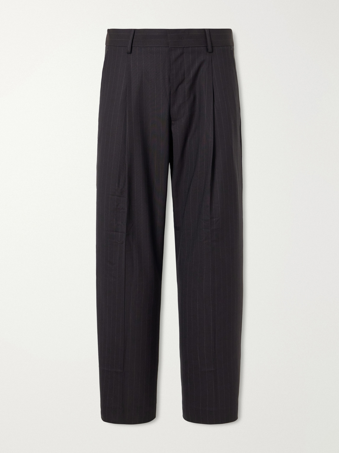 Nn07 Kay 10037 Straight-leg Pleated Woven Trousers In Brown