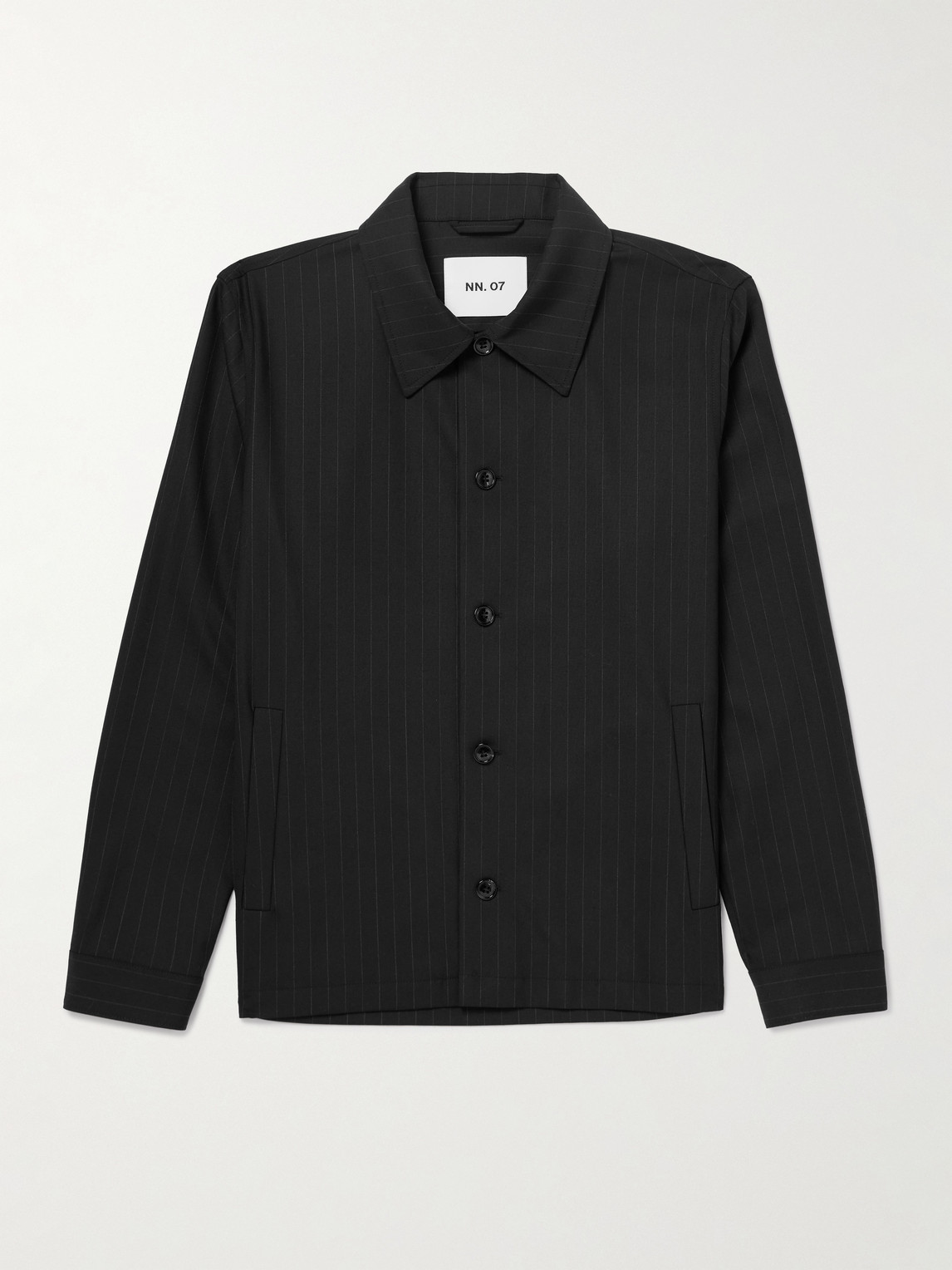 Nn07 Zander 10037 Pinstriped Recycled Woven Jacket In Black