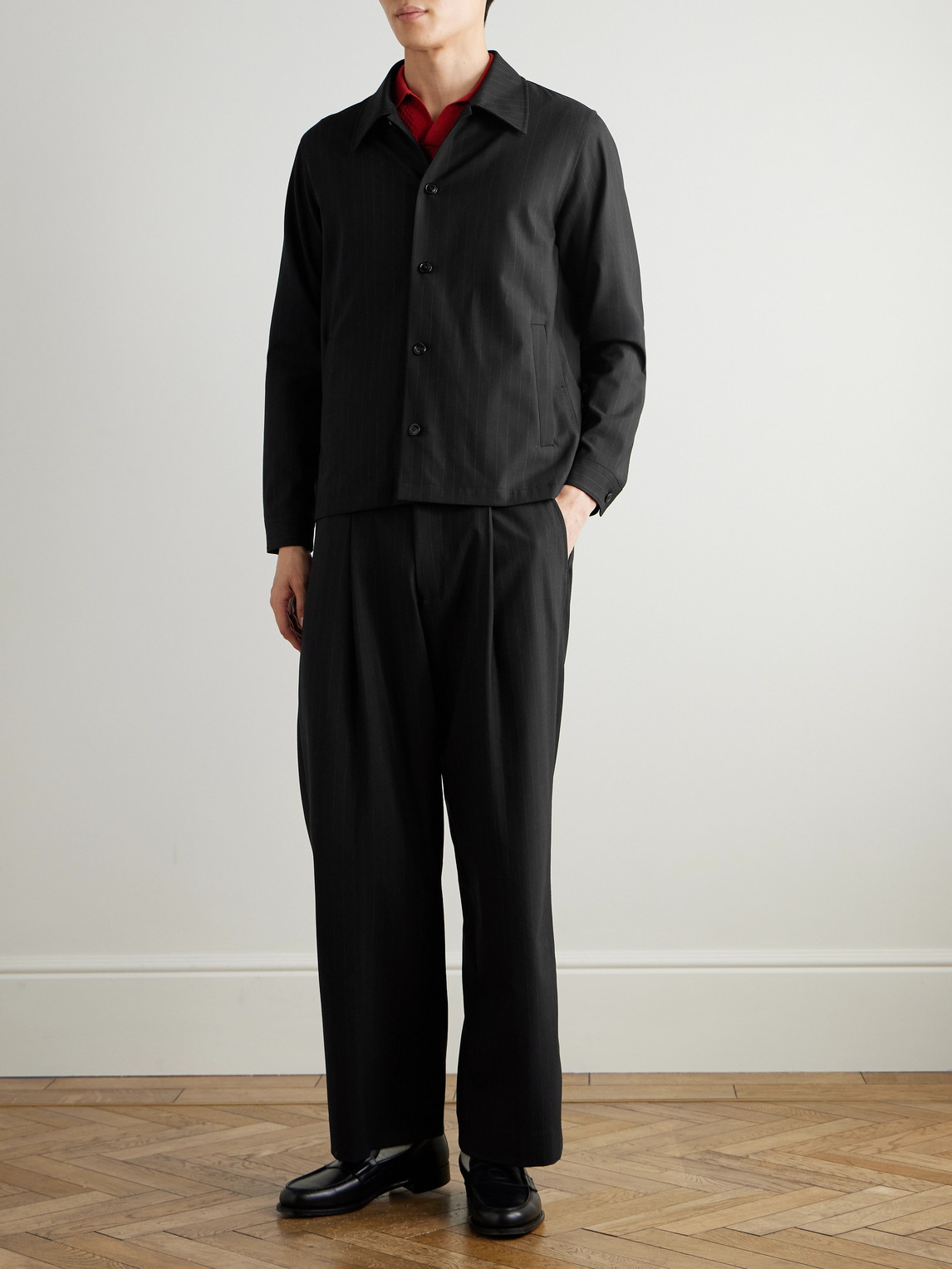 Zander 10037 Pinstriped Stretch-Hopsack Jacket