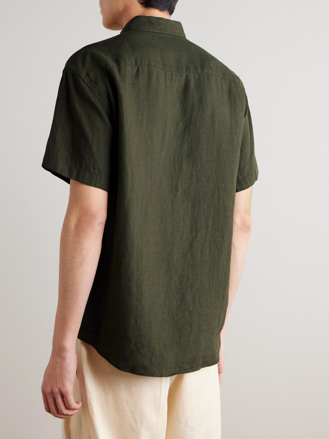  Nn07 - Deon 5708 Linen Shirt - Men - Green - S 