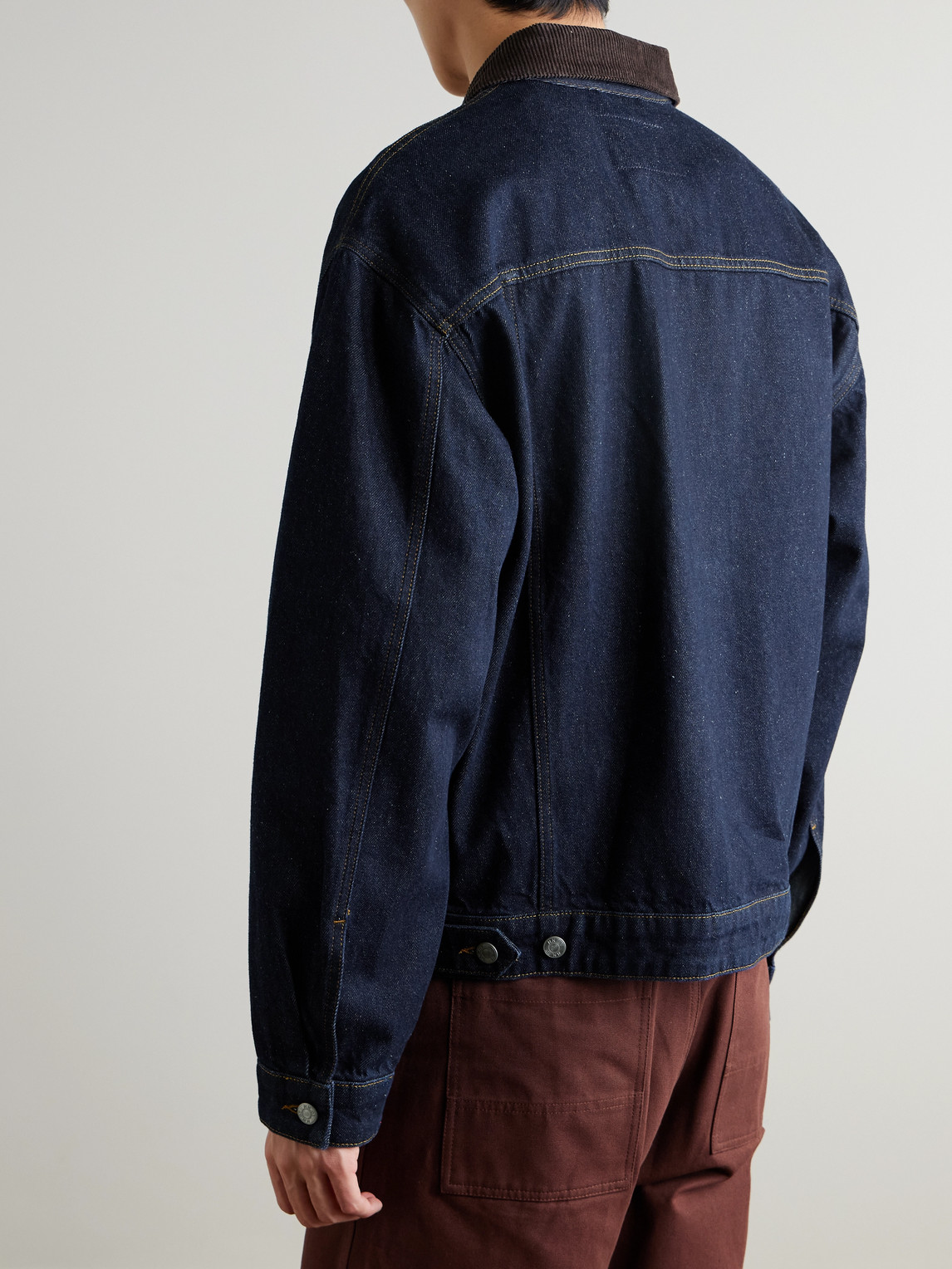 Roy 1882 Corduroy-Trimmed Organic Denim Jacket