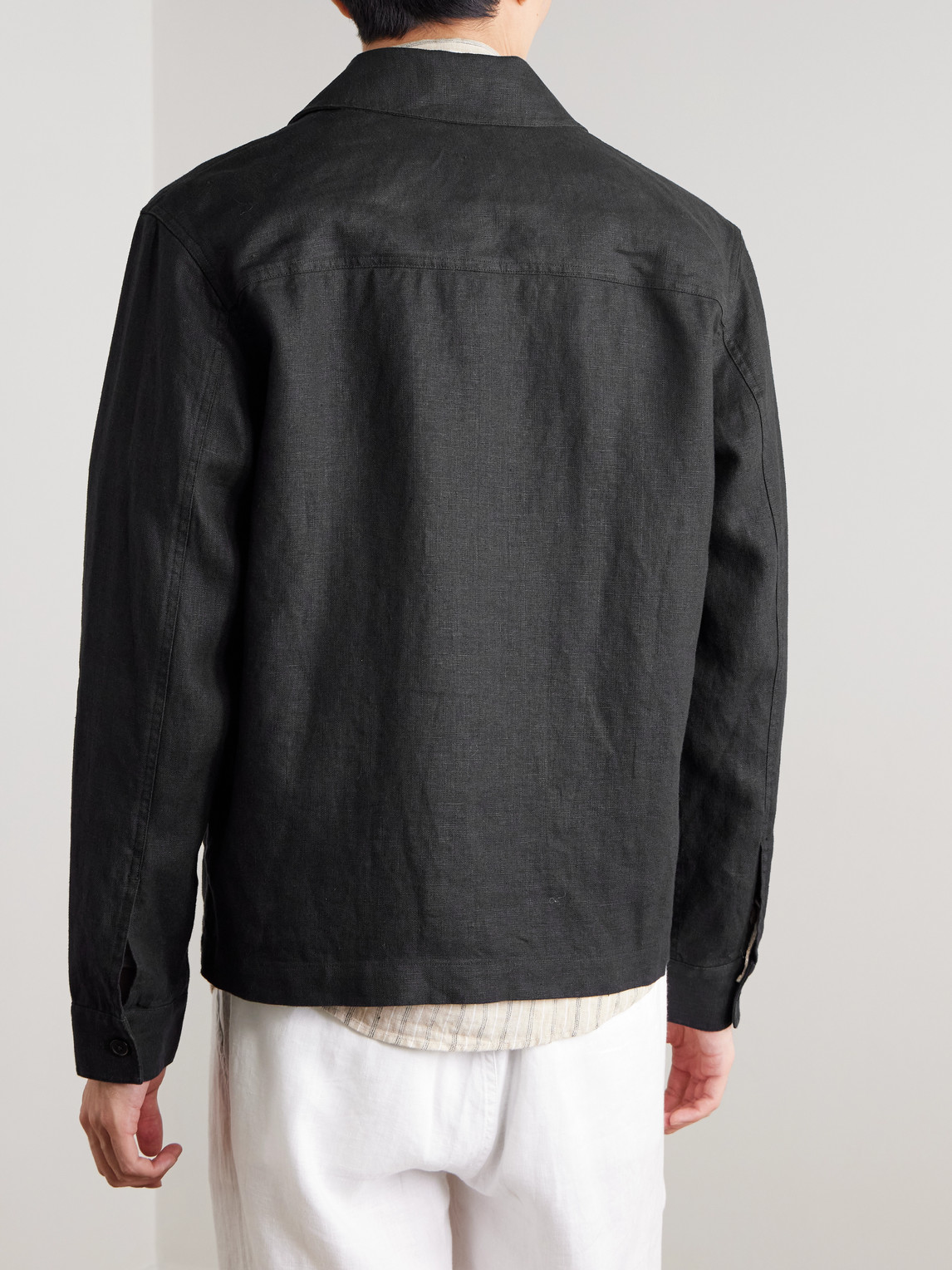  Nn07 - Alban 1454 Linen Blouson Jacket - Men - Black - S 