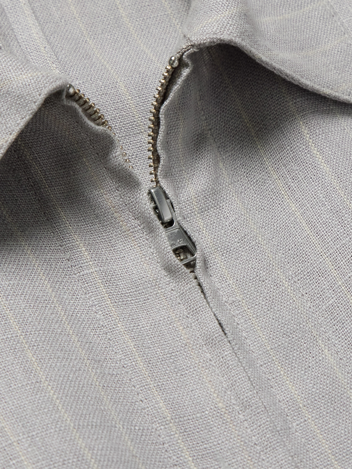 Petrus 1455 Oversized Pinstriped Linen Blouson Jacket