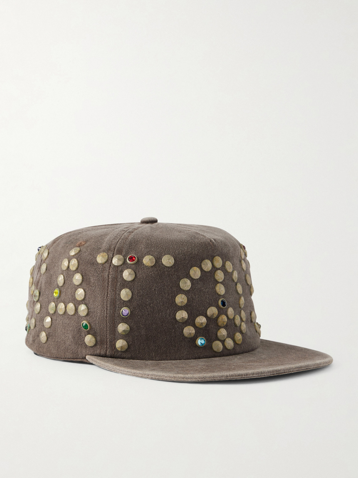 Satoshi Nakamoto Studded Cotton-twill Baseball Cap In Burgundy