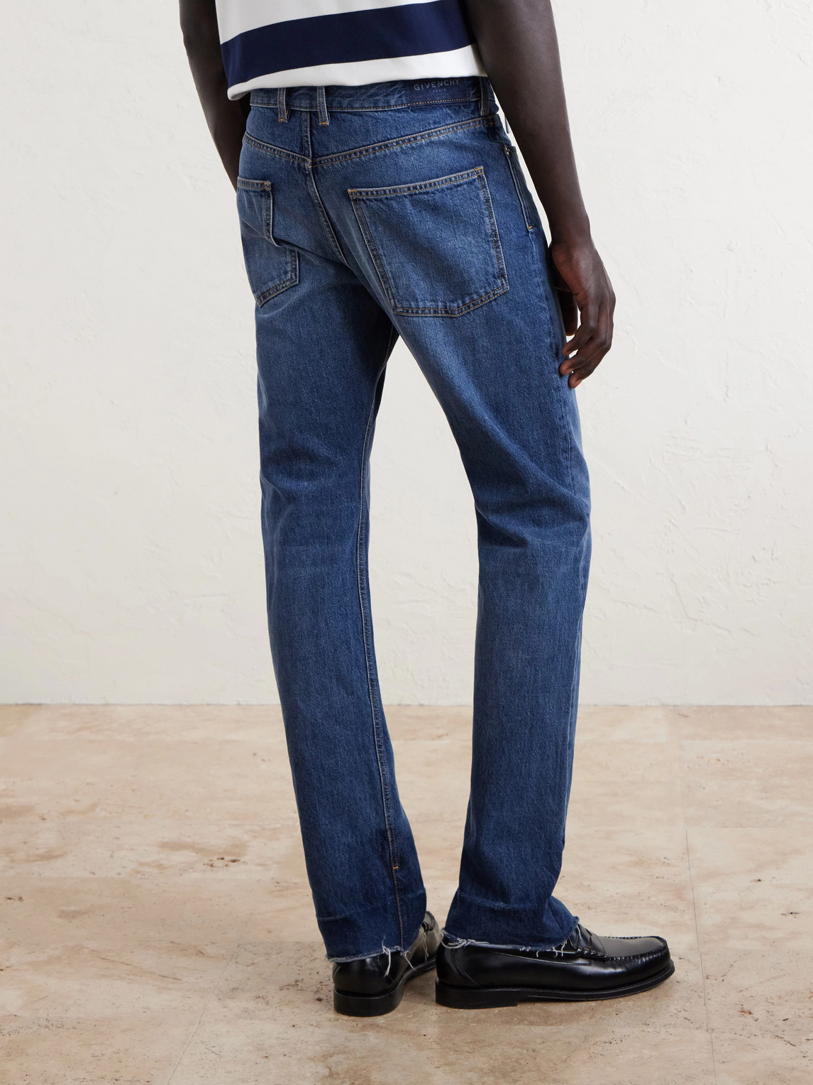 Straight-Leg Fringed Jeans