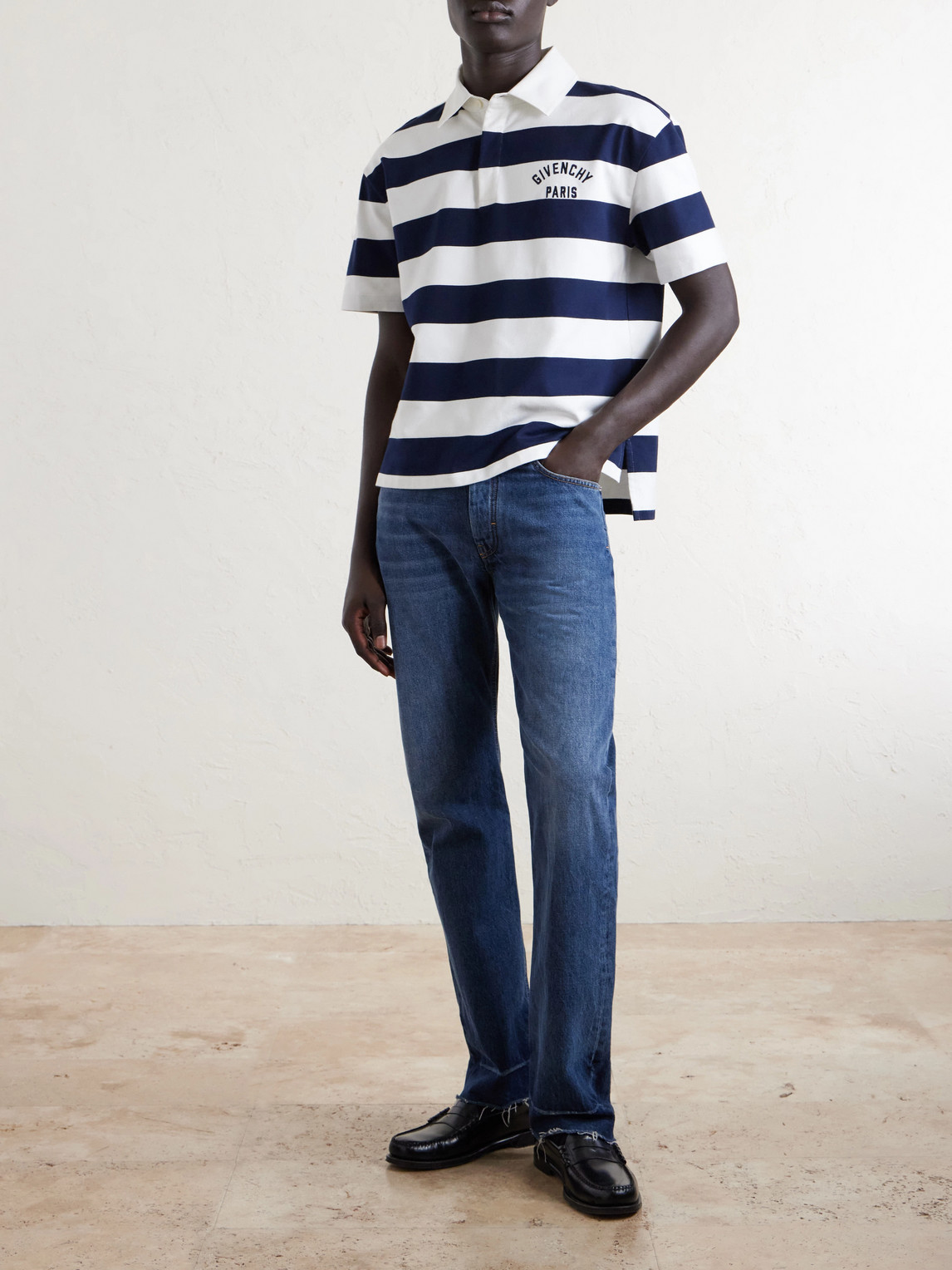 Straight-Leg Fringed Jeans
