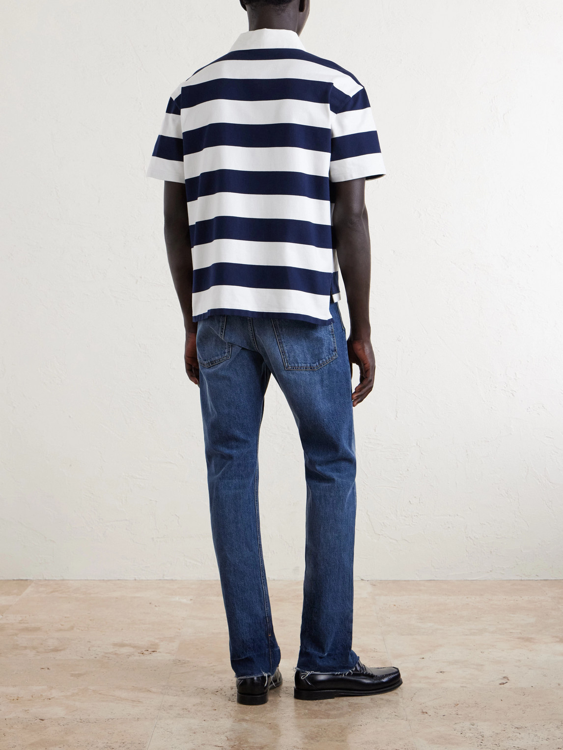 Logo-Embroidered Striped Cotton Polo Shirt