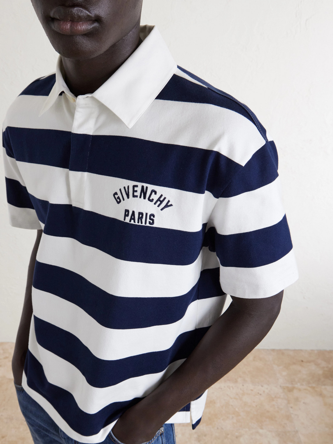 Logo-Embroidered Striped Cotton Polo Shirt