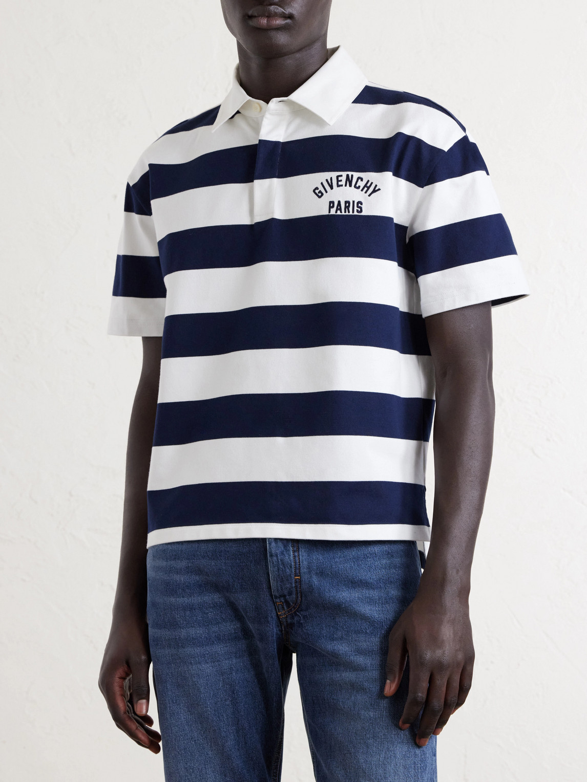 Logo-Embroidered Striped Cotton Polo Shirt