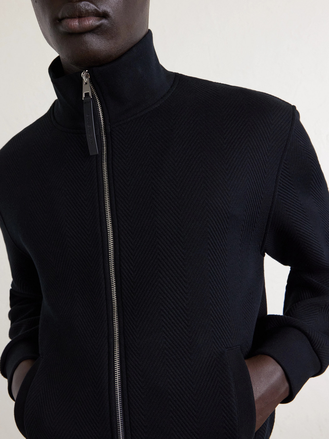 Cotton-Blend Zip-Up Sweatshirt