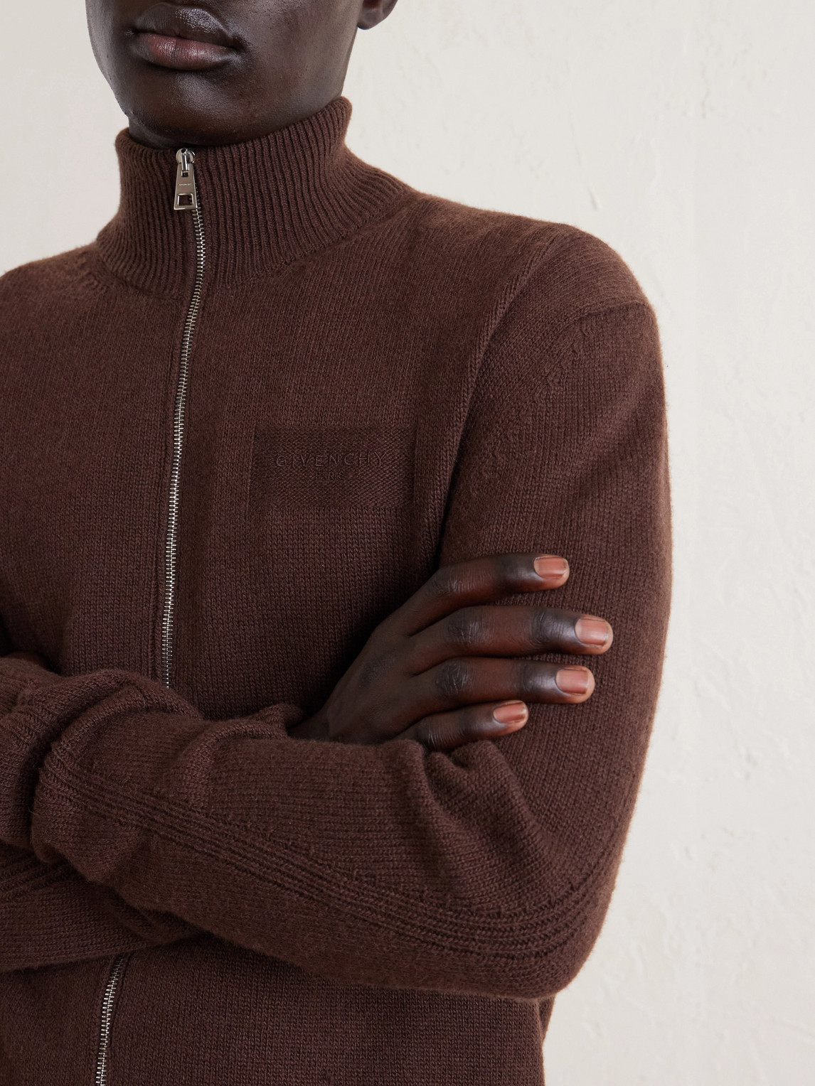 Cashmere Zip-Up Cardigan