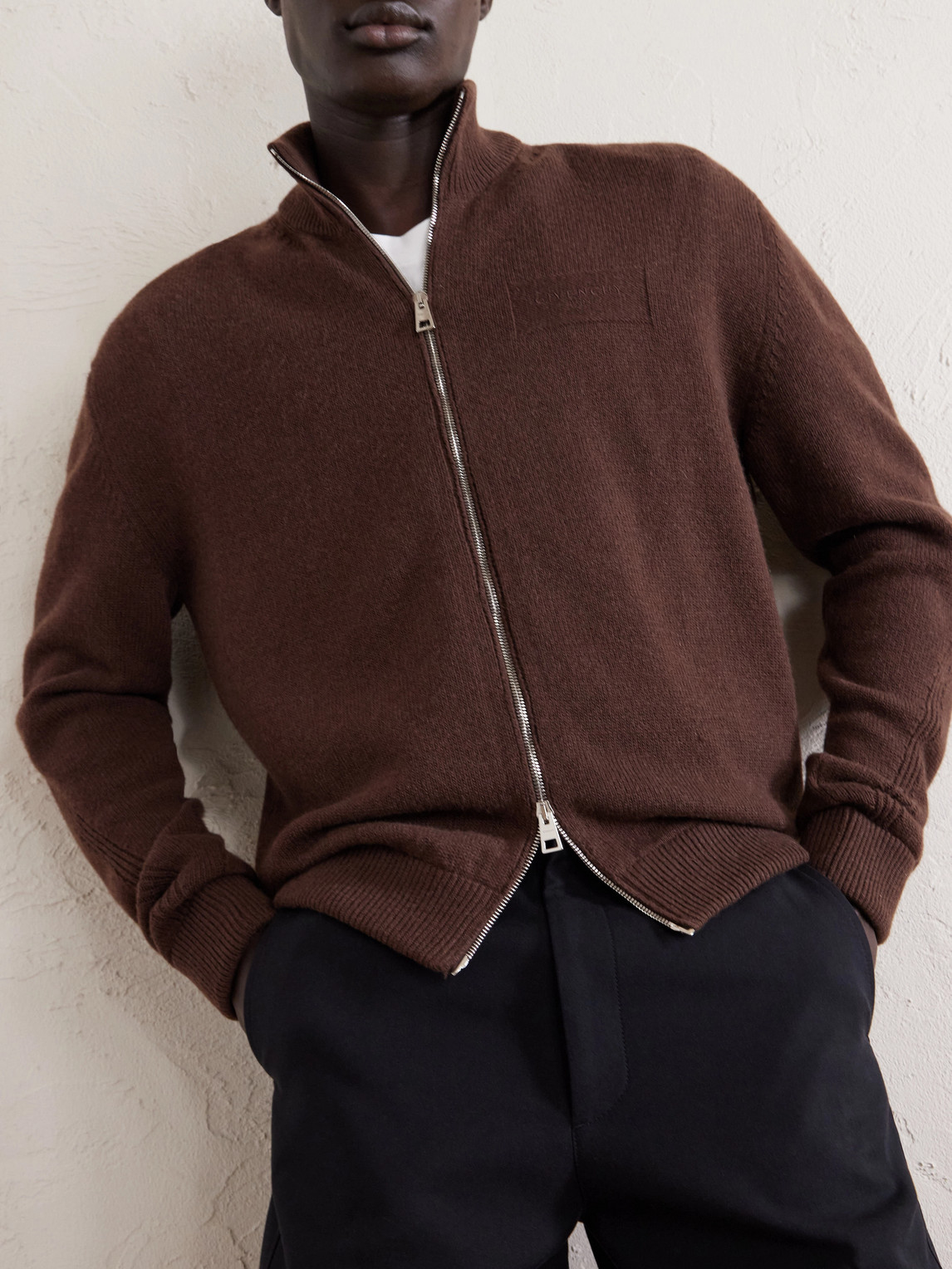 Cashmere Zip-Up Cardigan