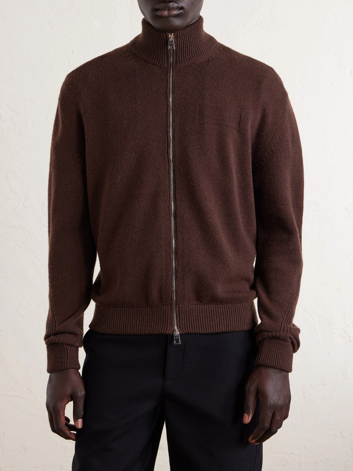 Cashmere Zip-Up Cardigan