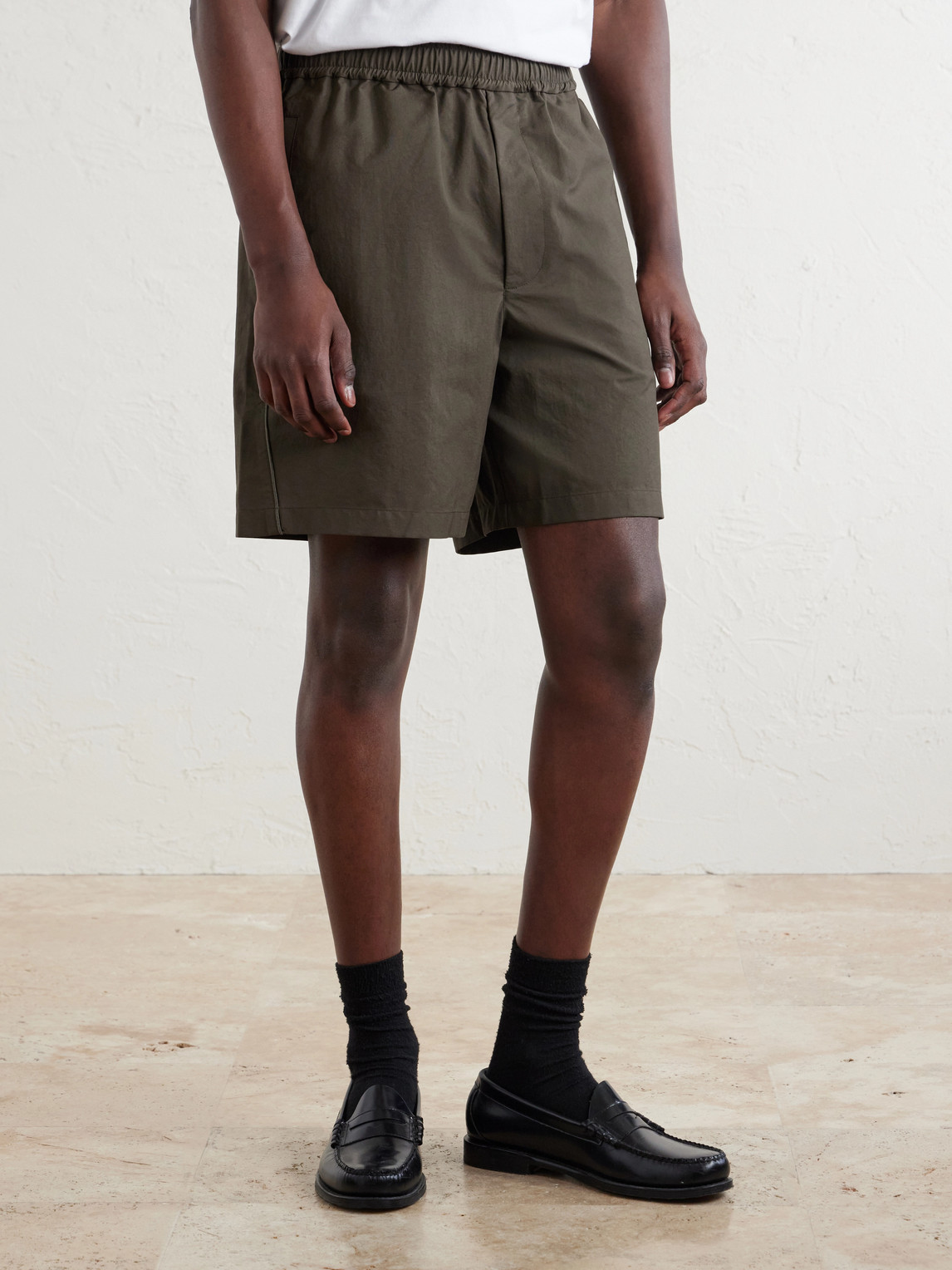Givenchy Straight-leg Shell Shorts In Brown