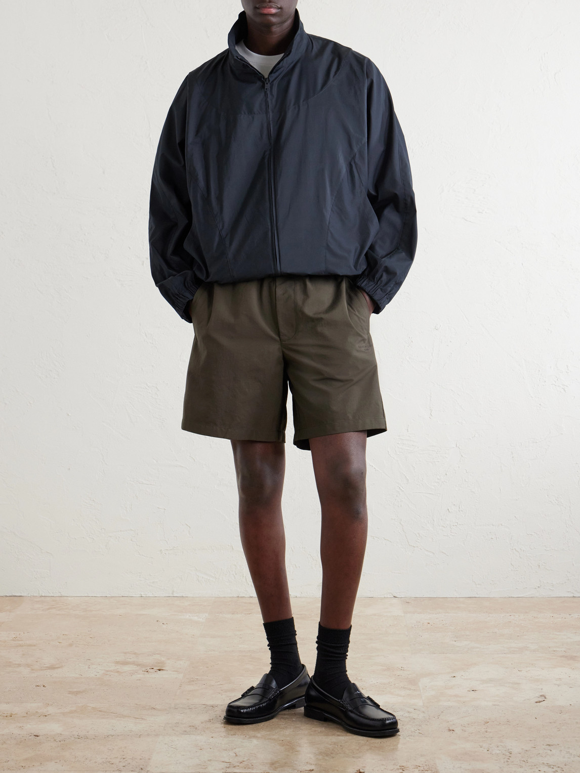 Givenchy Straight-leg Shell Shorts In Brown