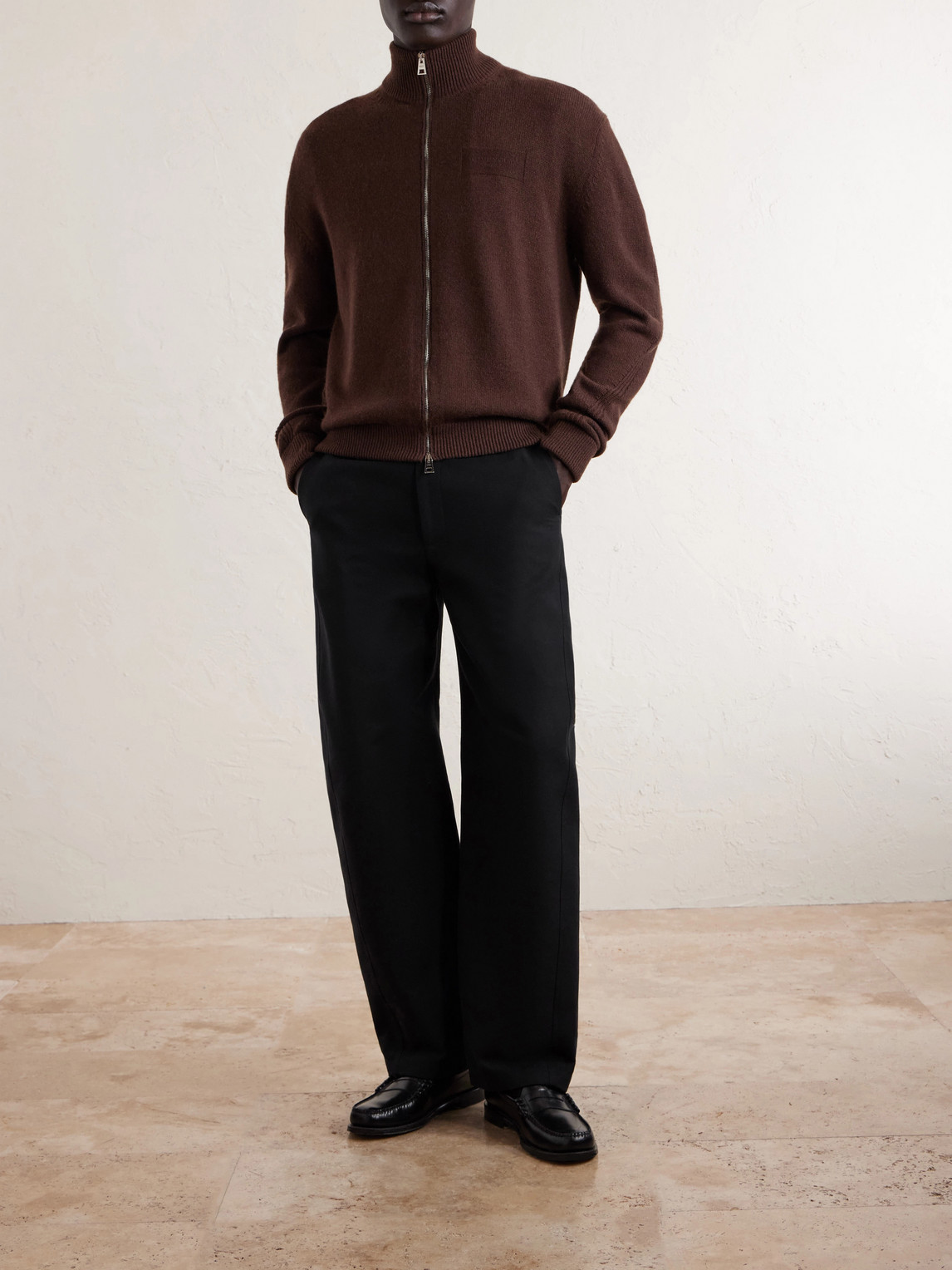 Straight-Leg Cotton-Twill Trousers