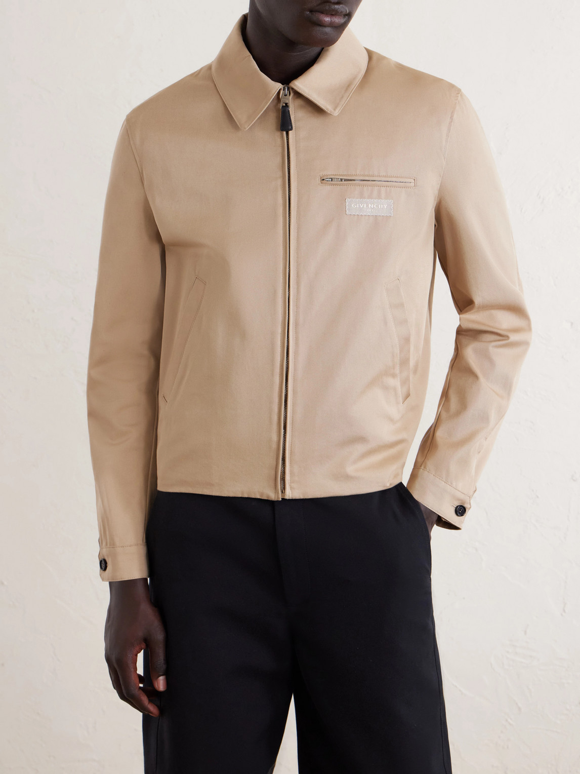 Harrington Logo-Appliquéd Cotton-Twill Jacket