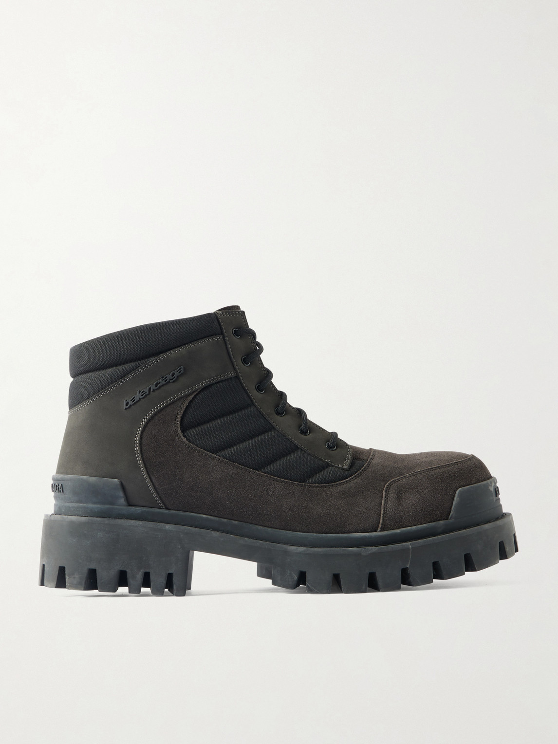 Balenciaga Balenciaga - Nubuck-Trimmed Suede Lace-Up Boots - Men - Brown - EU 41 aus 35% Leather 35% Various Materials 30% Textile fibres in Brown