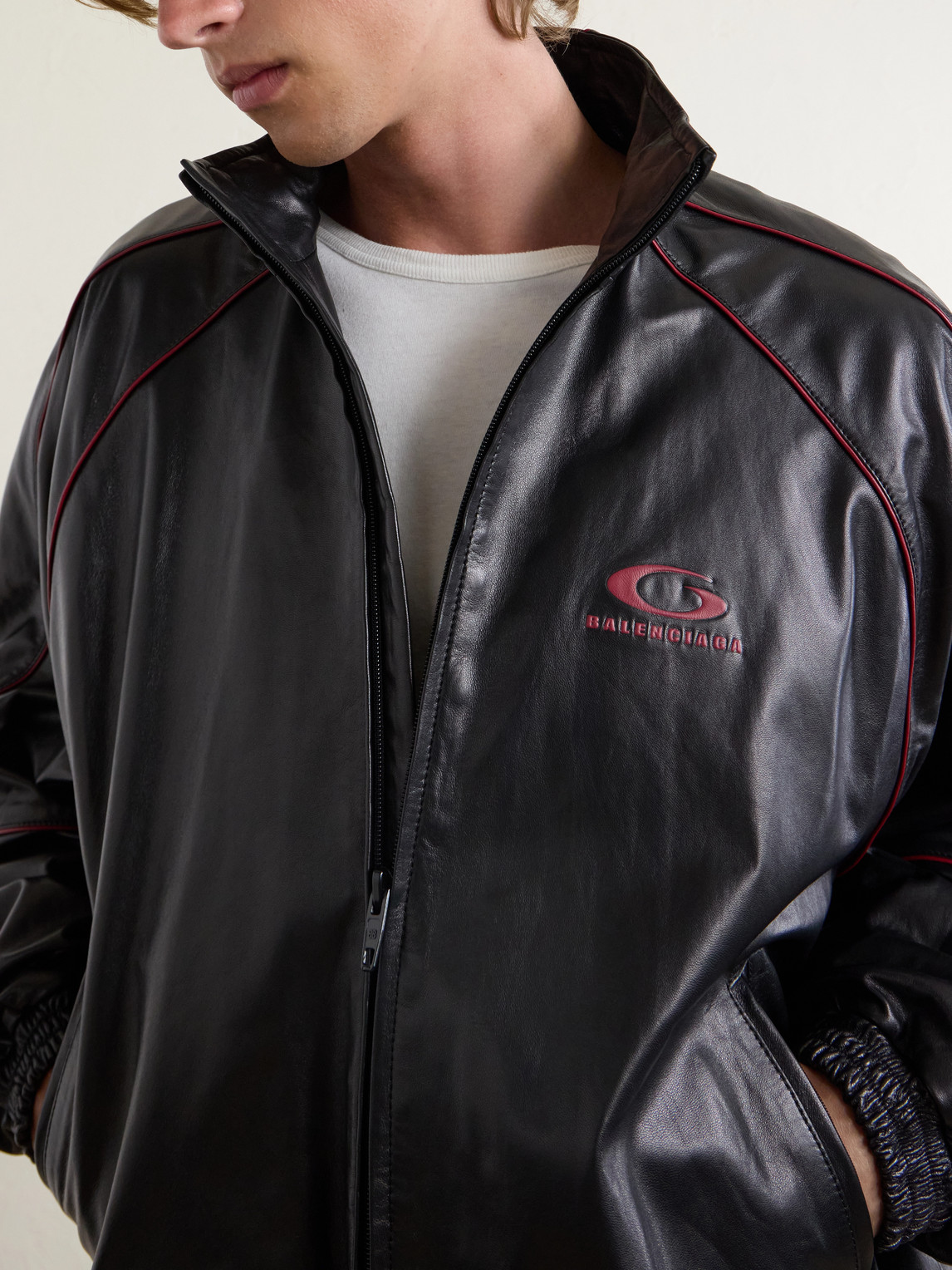 Logo-Embossed Leather