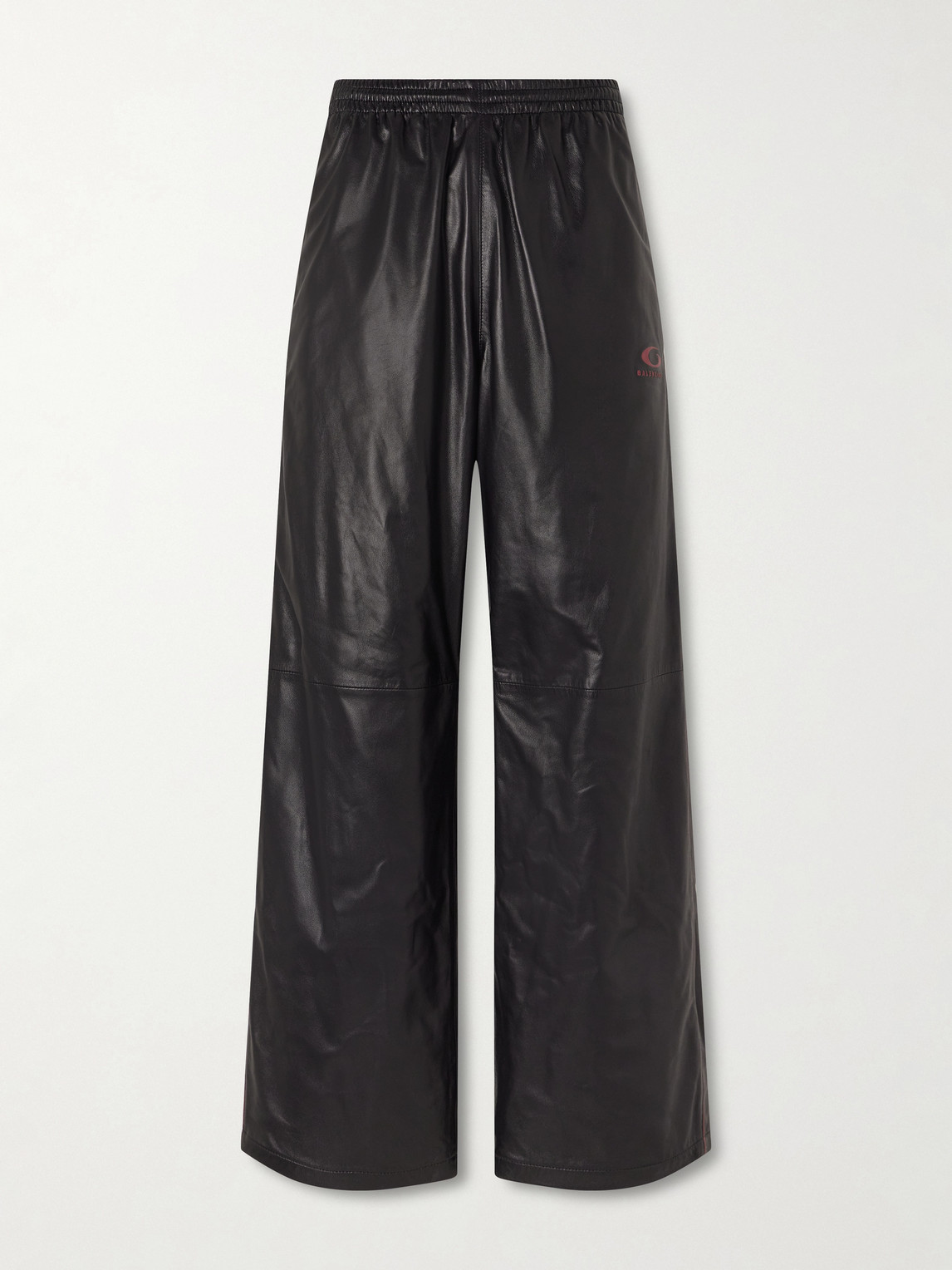 Balenciaga Balenciaga - Straight-Leg Logo-Print Leather Sweatpants - Men - Black - FR 46 aus 100% Leather in Black