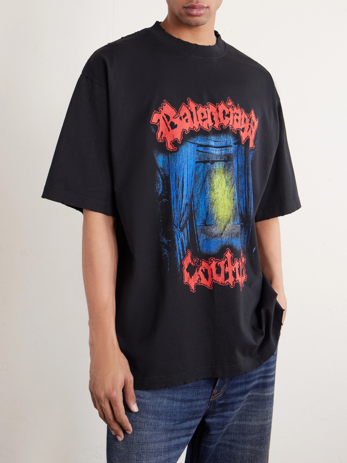 Oversized Logo-Print Cotton-Jersey T-Shirt