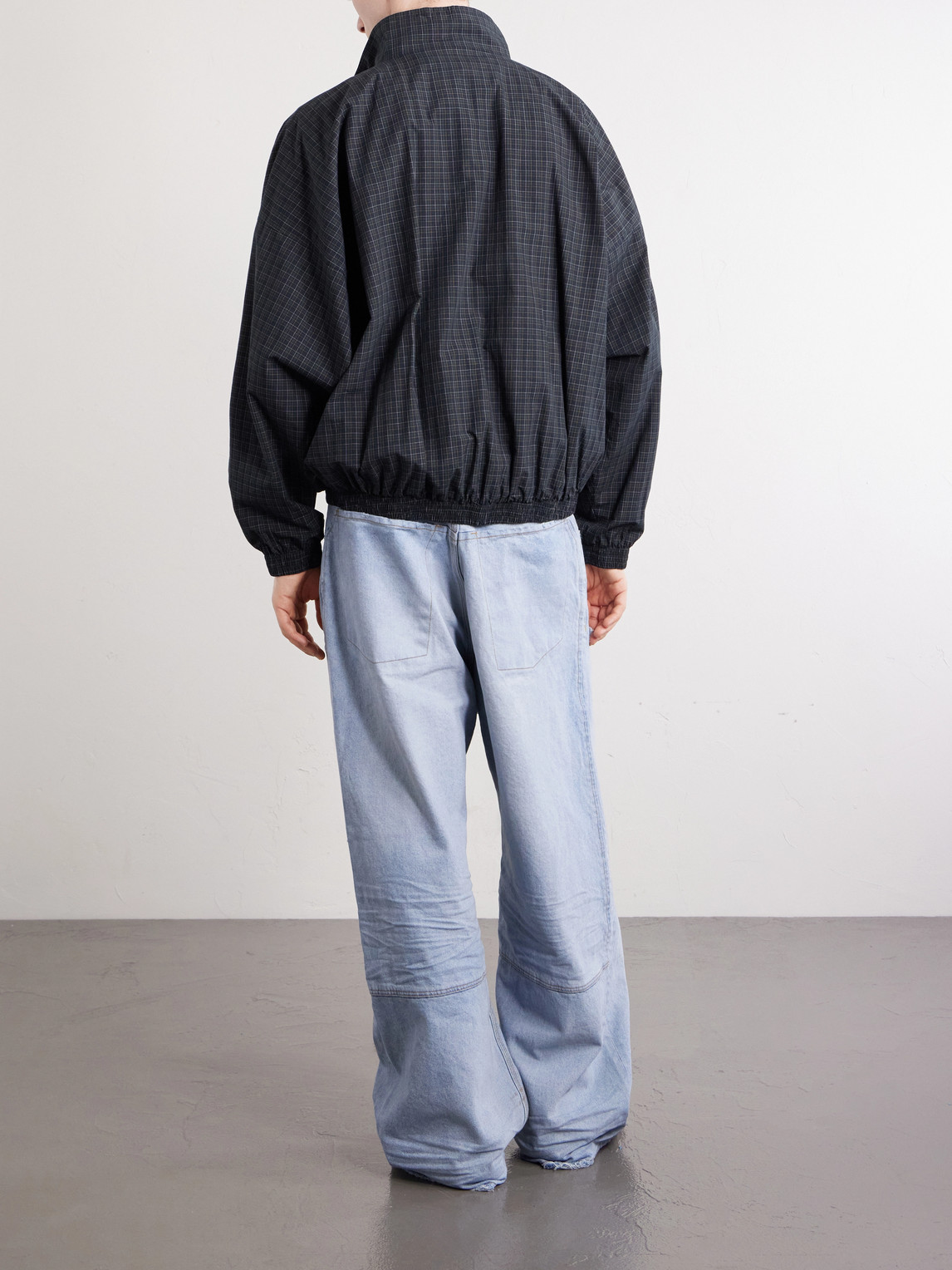  Balenciaga - Logo-embroidered Checked Cotton Jacket - Men - Blue - Fr 46 