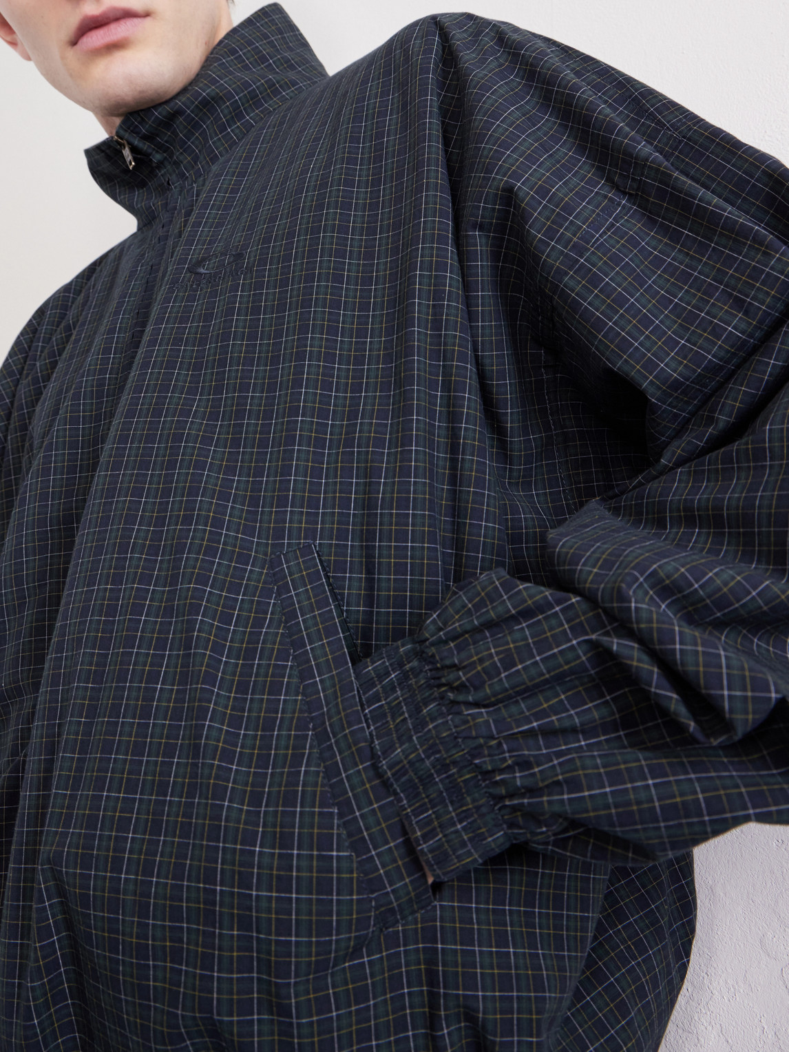 Logo-Embroidered Checked Cotton Jacket