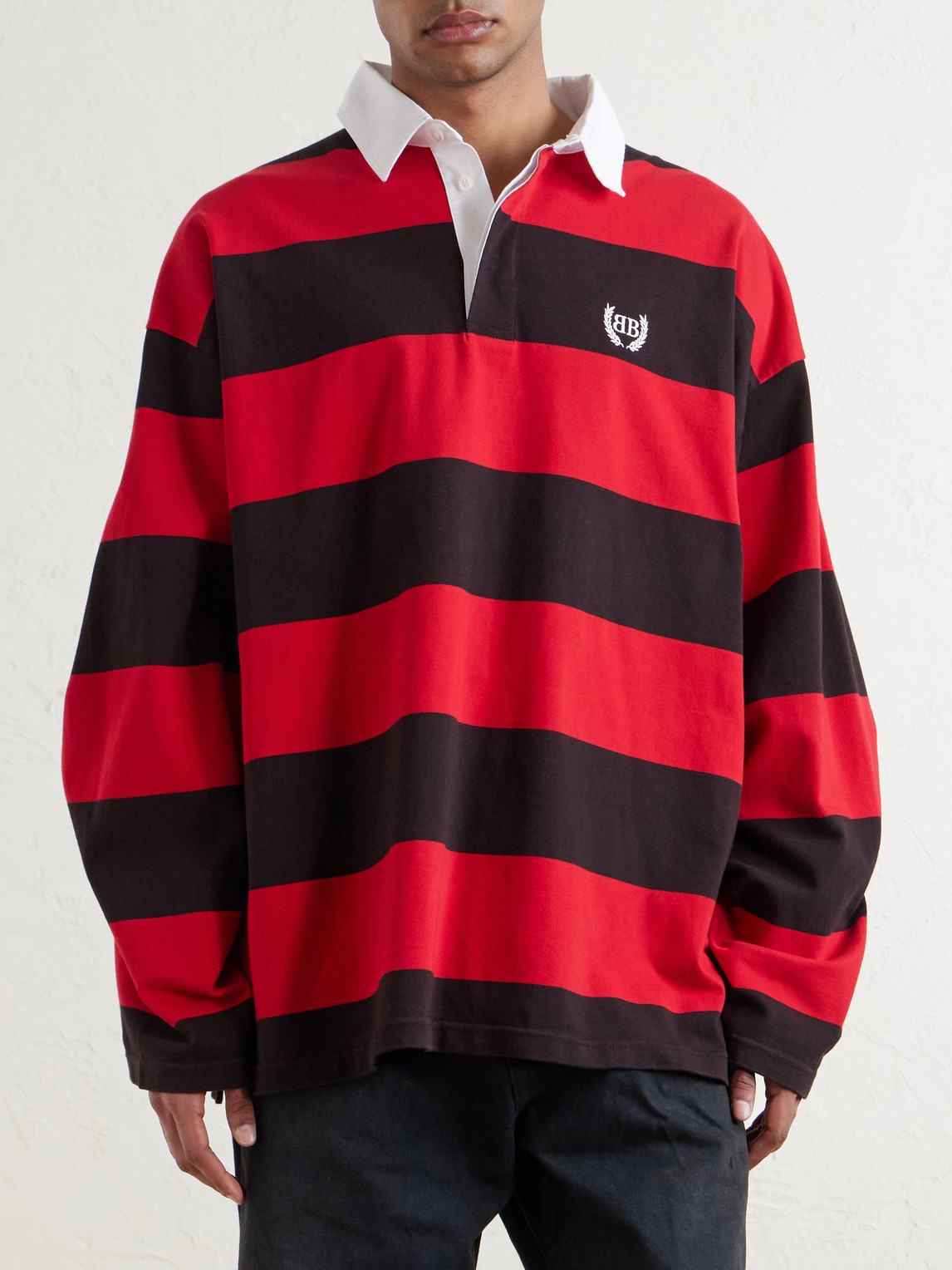 Logo-Embroidered Striped Cotton-Jersey Polo Shirt