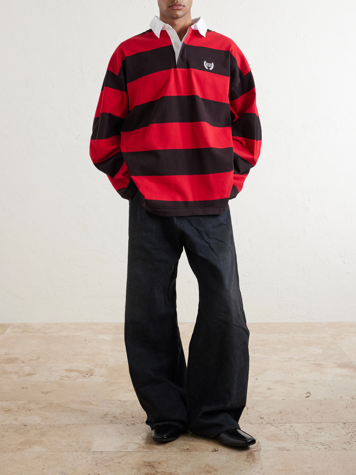 Logo-Embroidered Striped Cotton-Jersey Polo Shirt