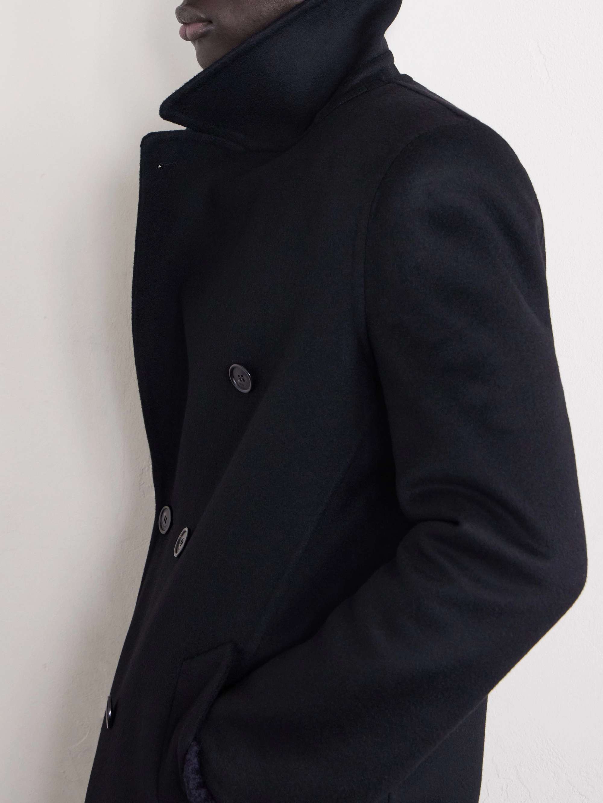 SAINT LAURENT Double-Breasted Wool Pea Coat for Men | MR PORTER