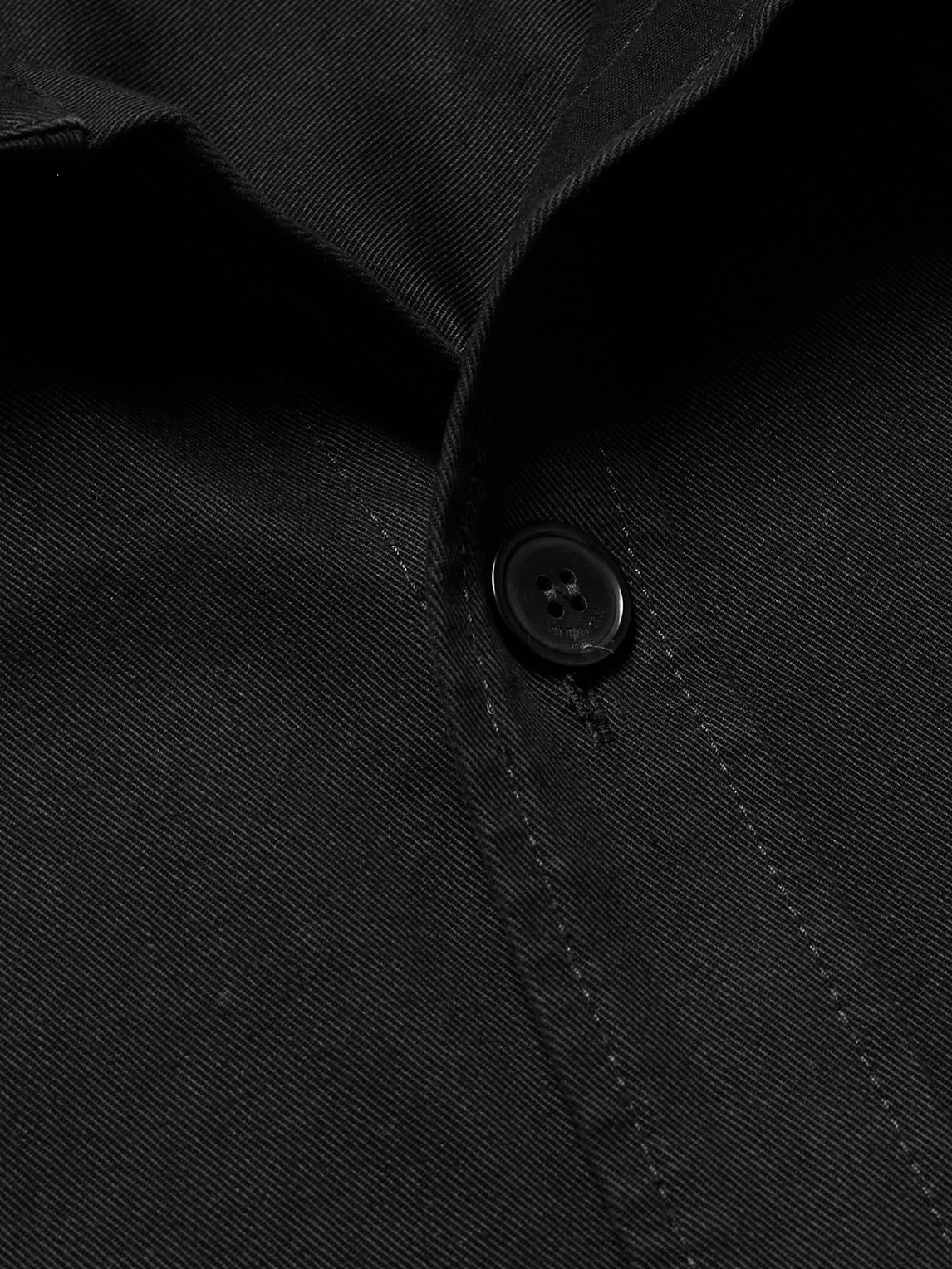 Logo-Embroidered Cotton And Linen-Blend Gabardine Overshirt