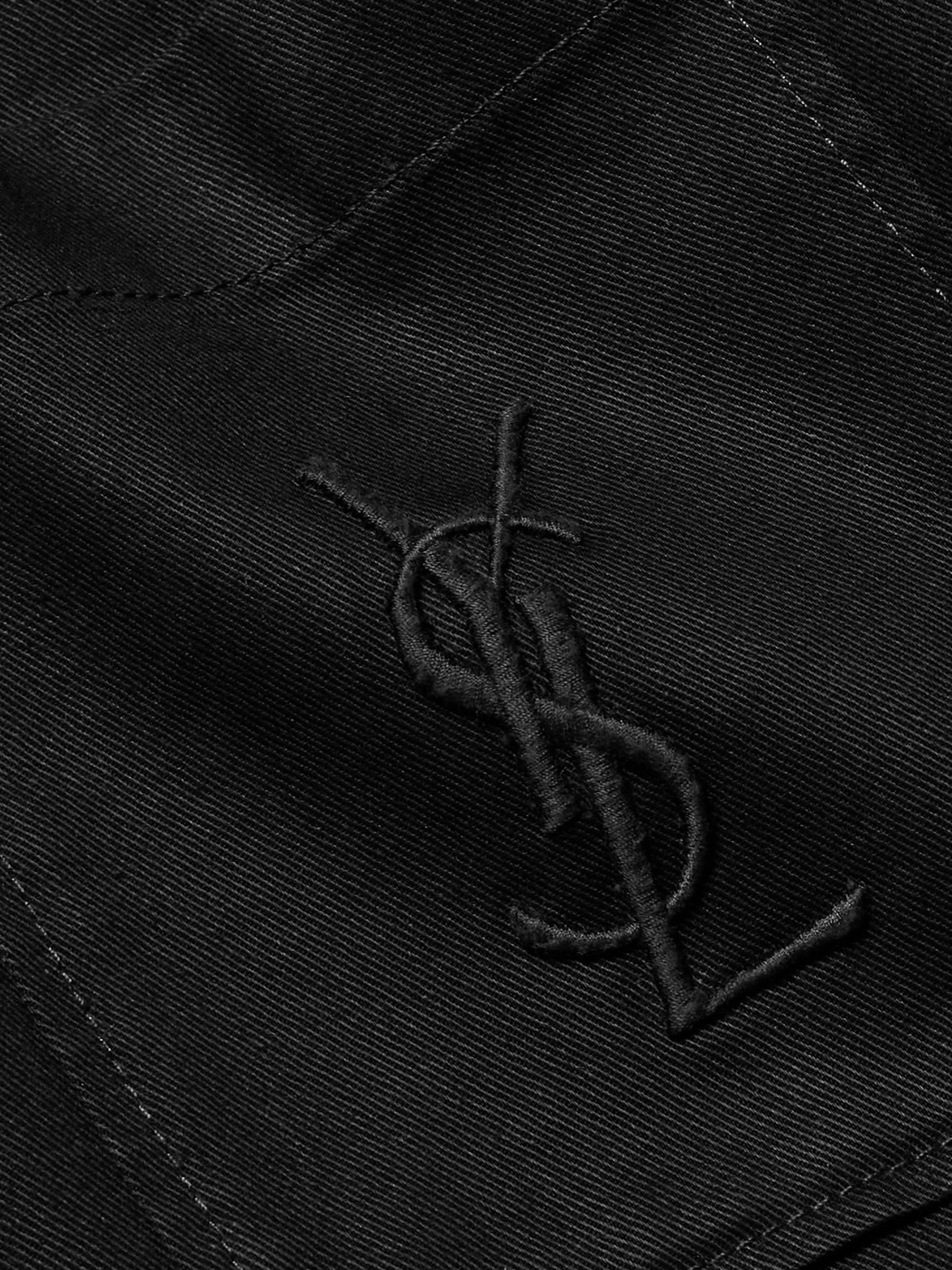 Logo-Embroidered Cotton And Linen-Blend Gabardine Overshirt