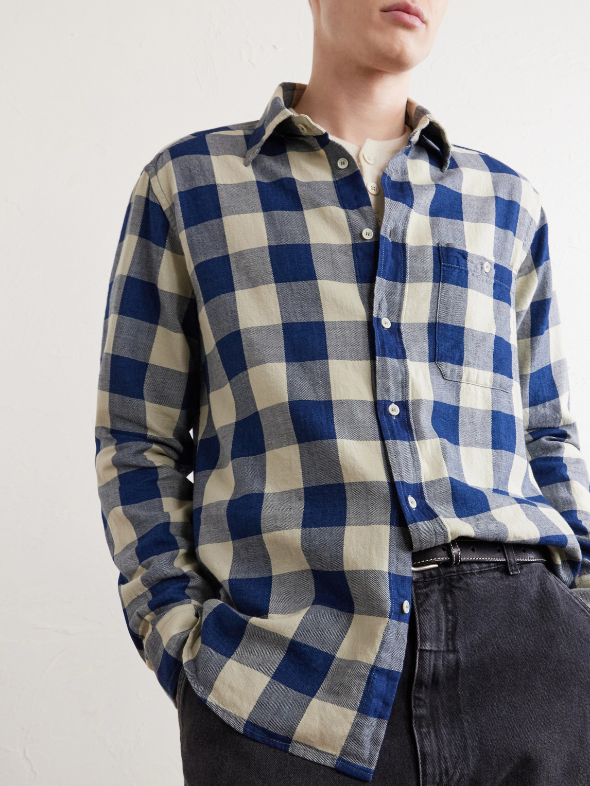 Cotton-Twill Shirt Checked