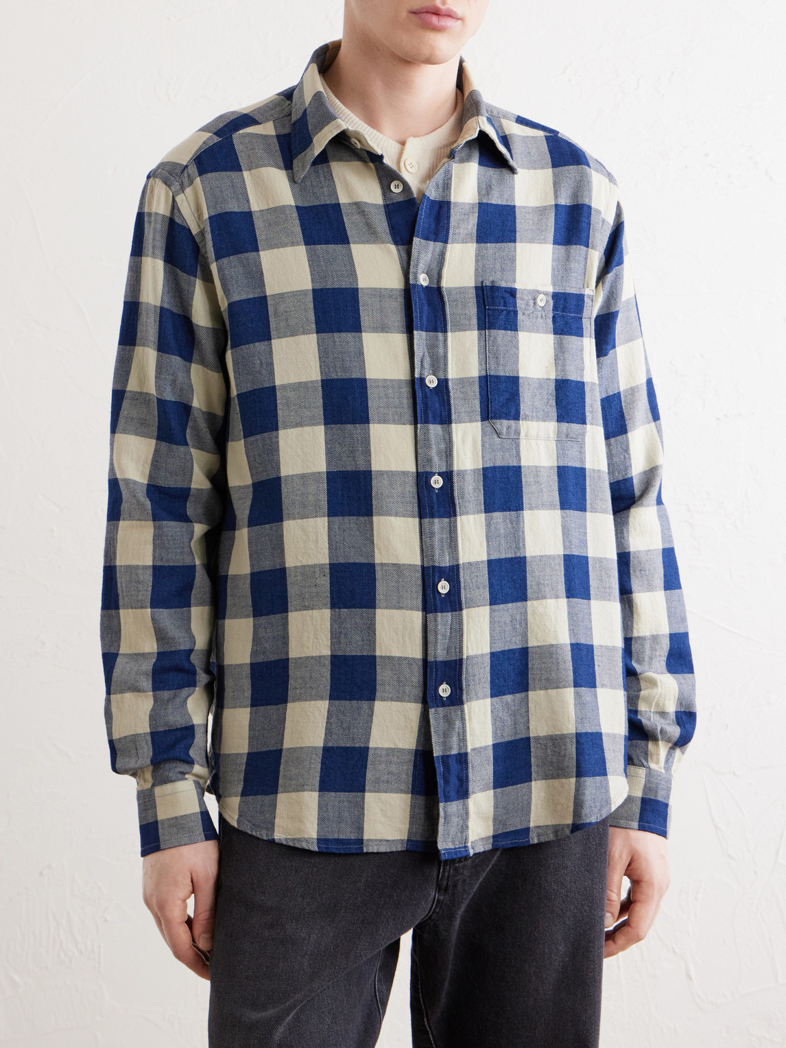 Cotton-Twill Shirt Checked
