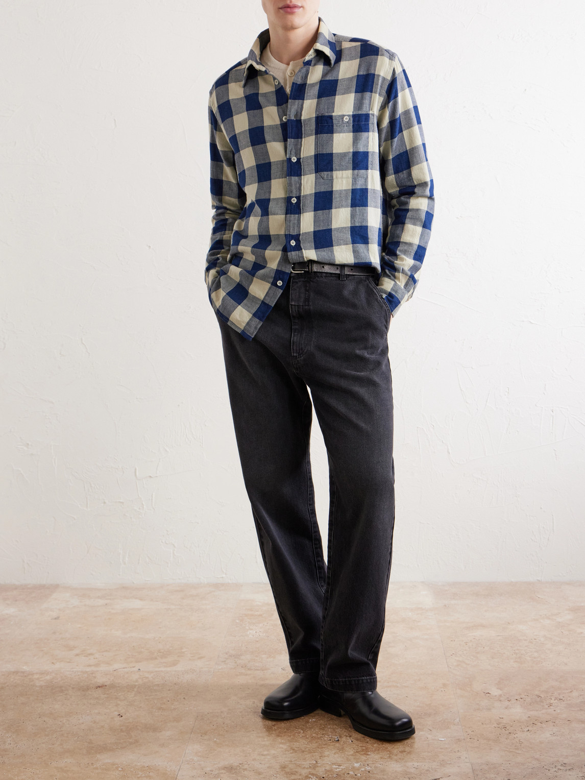 Cotton-Twill Shirt Checked