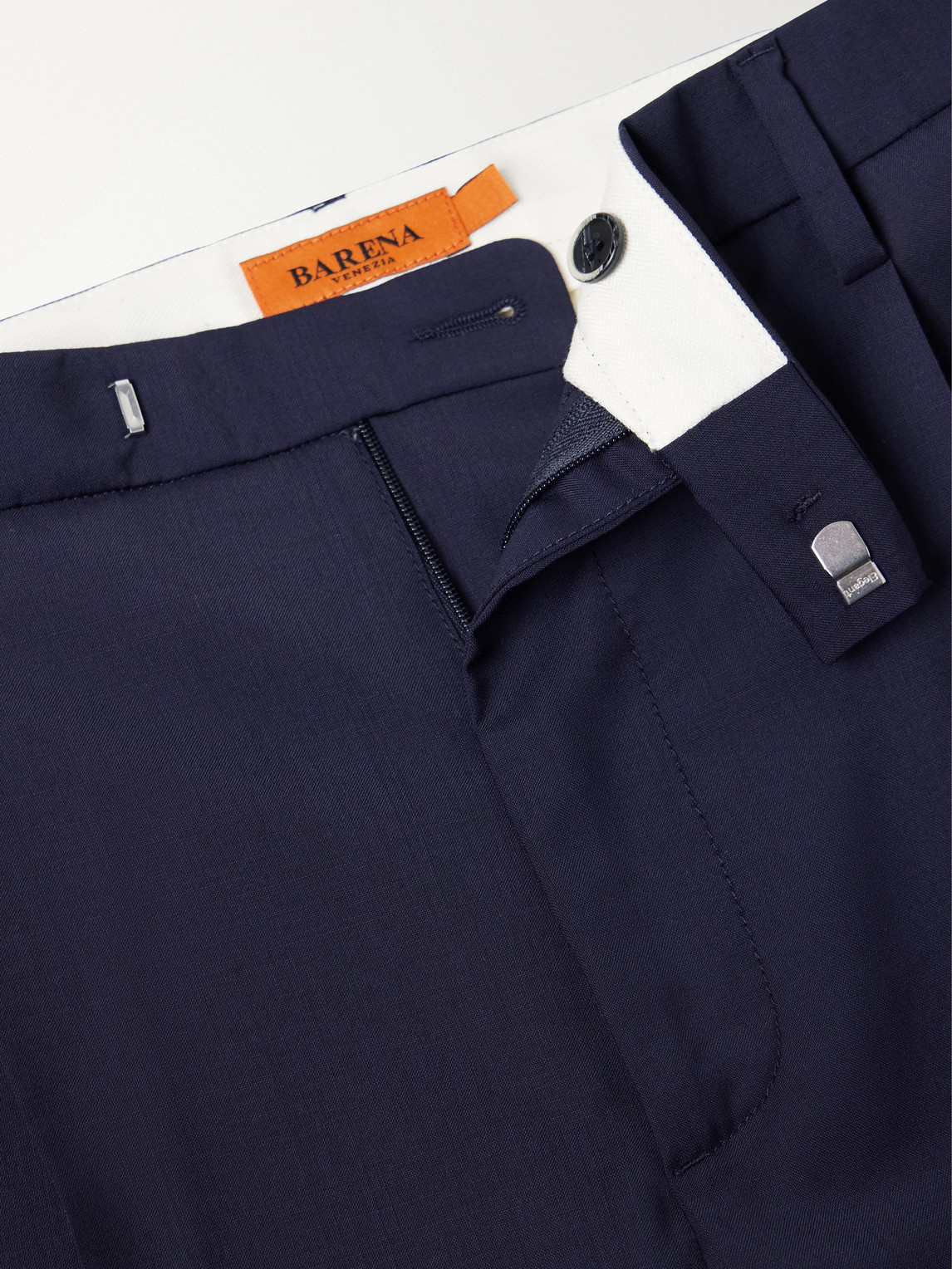 Straight-Leg Pleated Virgin Wool Suit Trousers