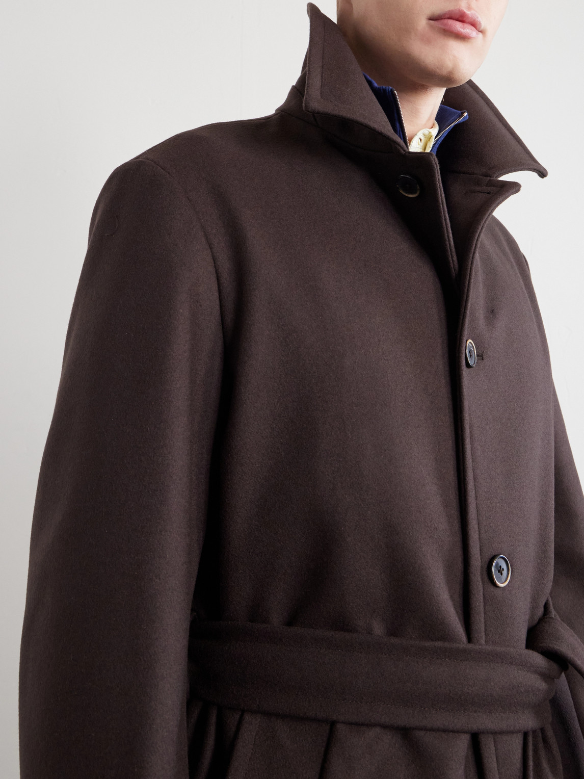 Belted Wool-Blend Coat