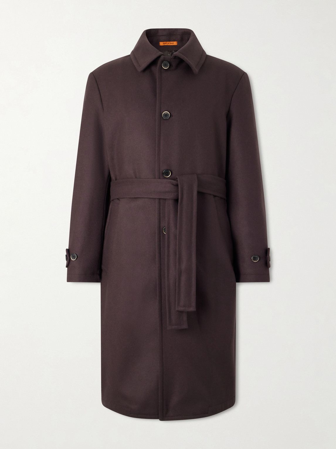 Barena Venezia Belted Wool-blend Coat In Purple