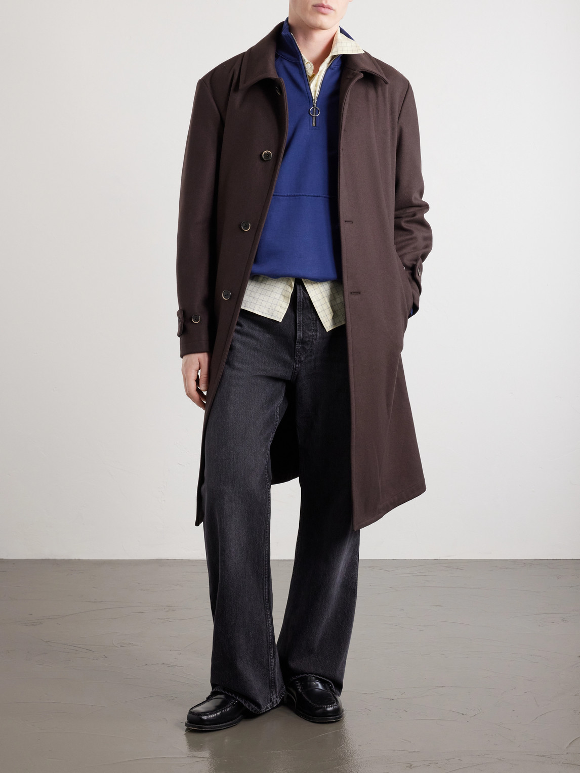 Belted Wool-Blend Coat