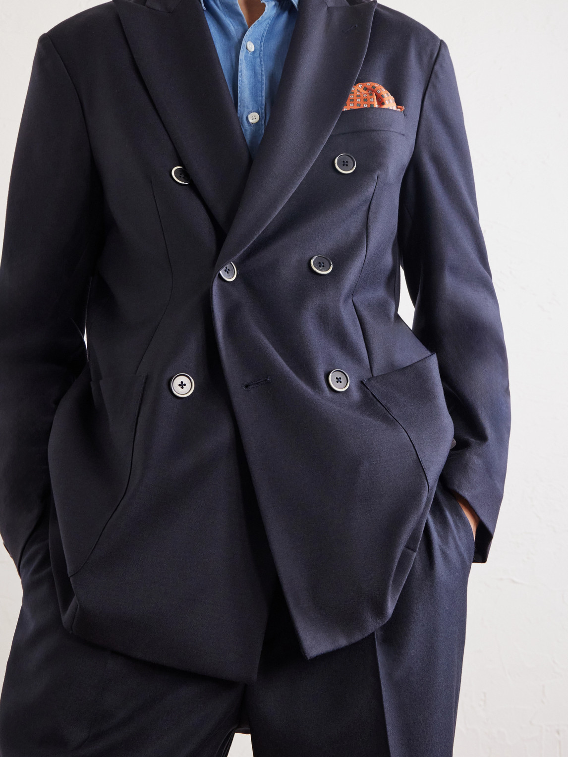 Doria Double-Breasted Wool-Blend Blazer
